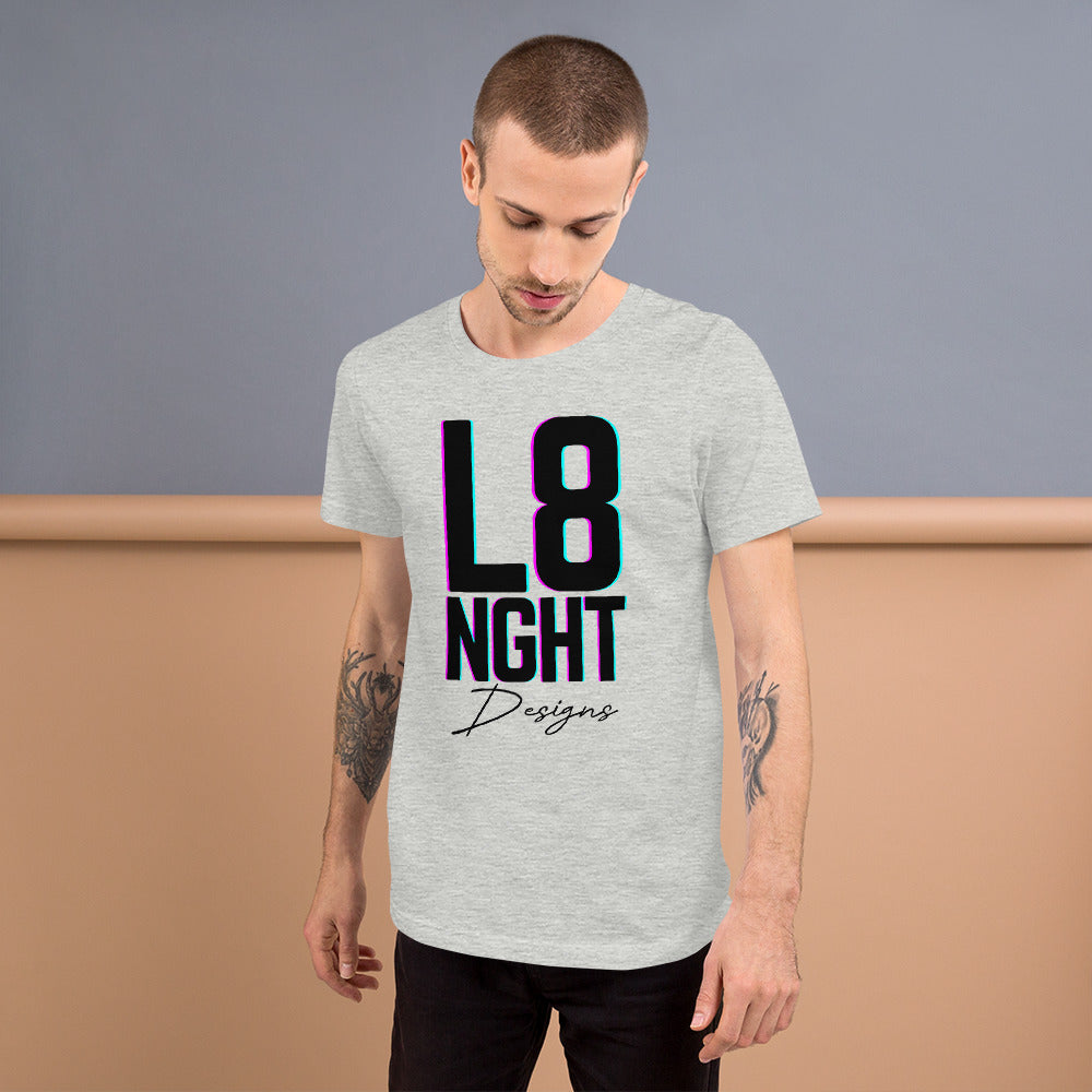 L8NGHT designs glitch logo Unisex t-shirt