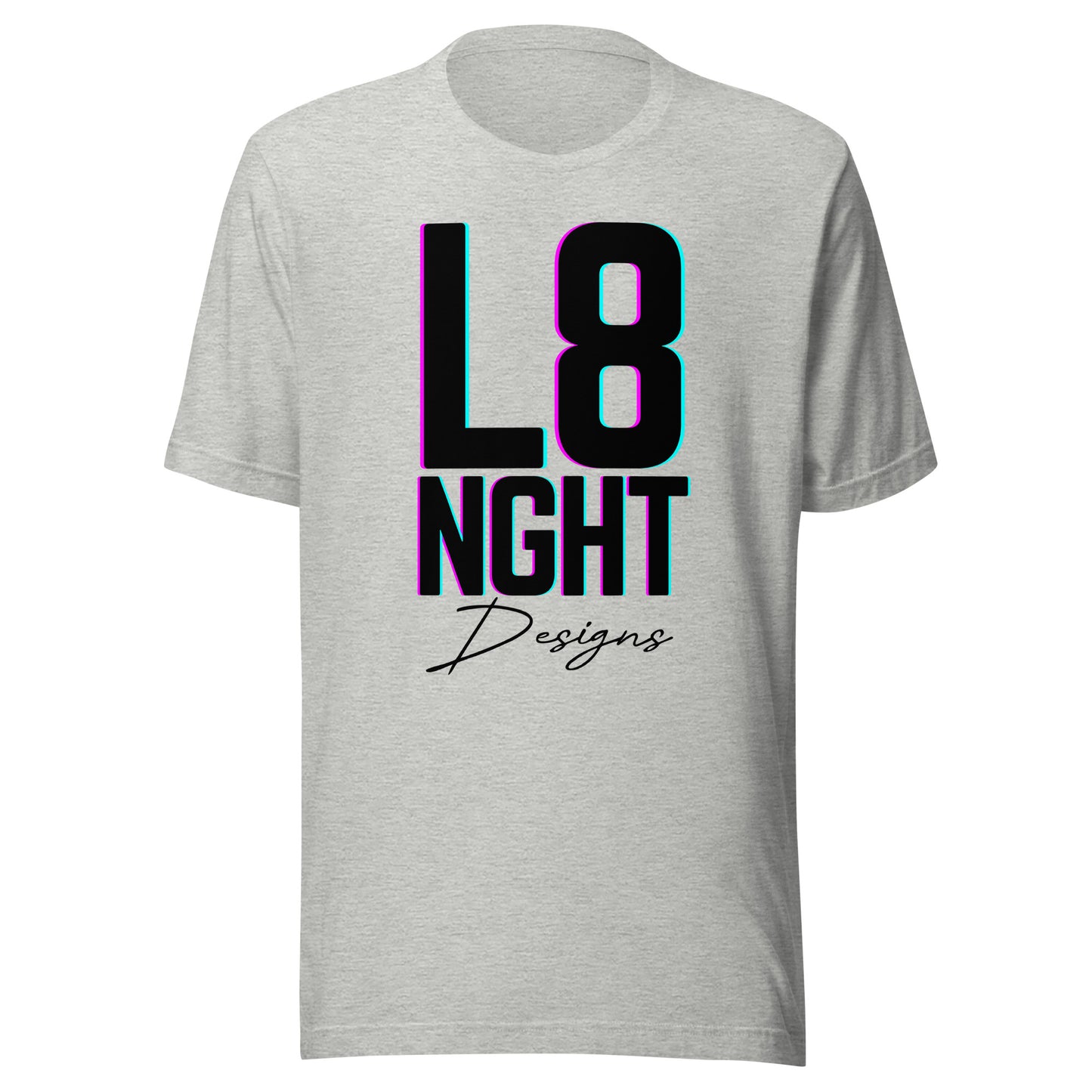 L8NGHT designs glitch logo Unisex t-shirt