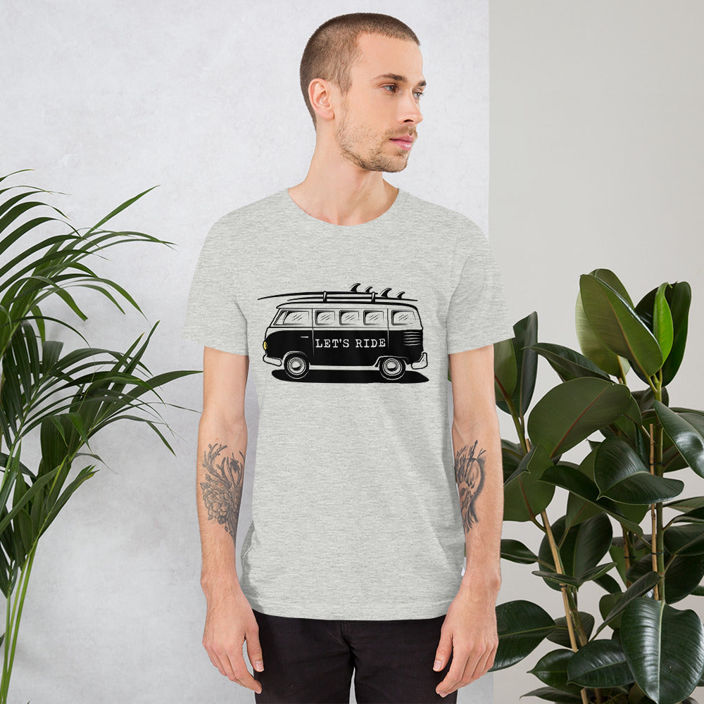 Let' Ride surfer van Unisex t-shirt