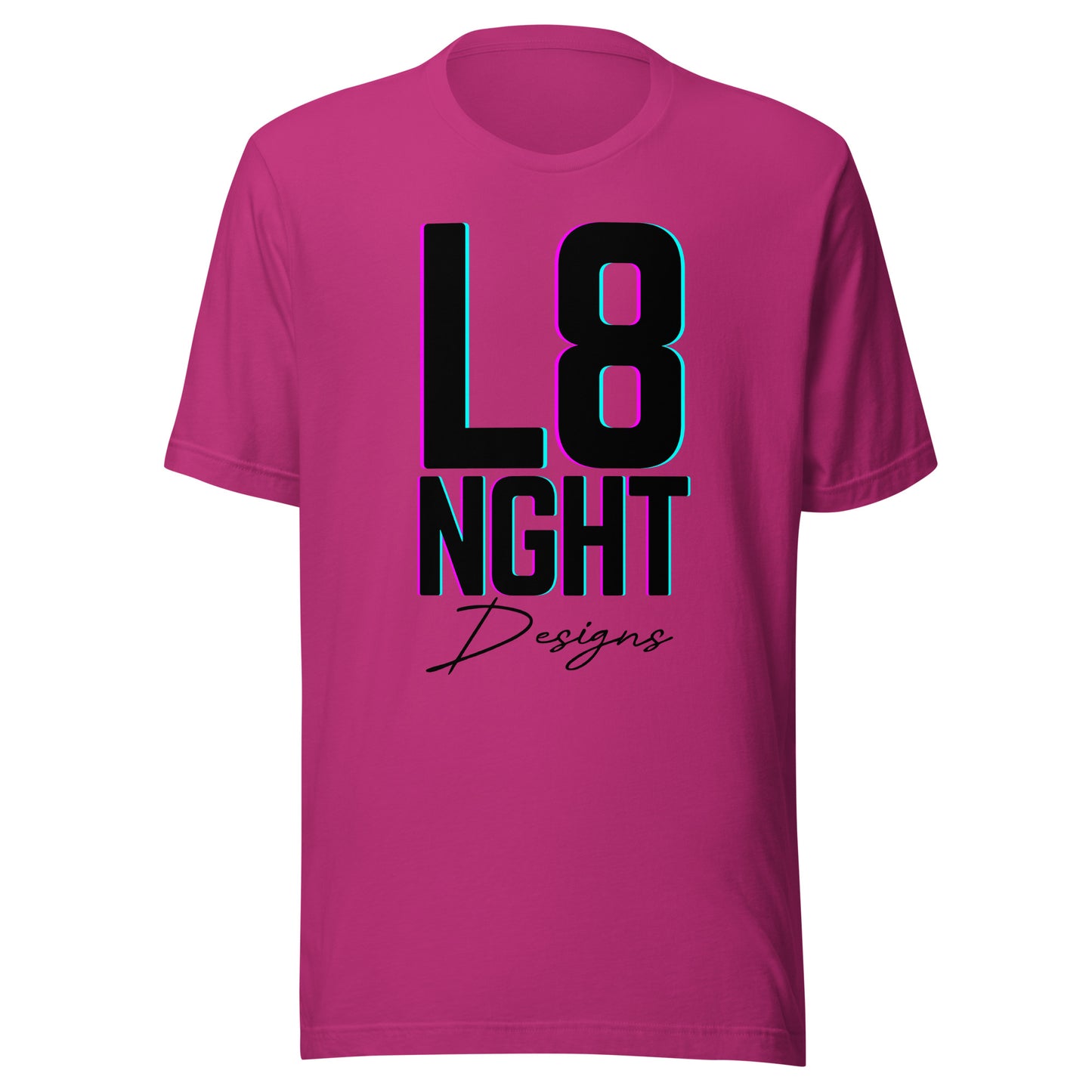 L8NGHT designs glitch logo Unisex t-shirt