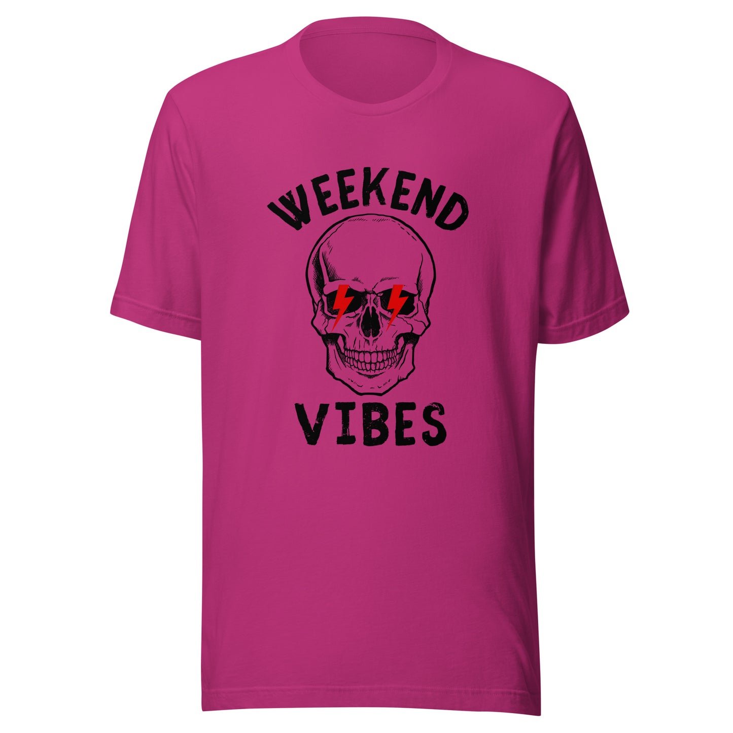Weekend Vibes lightning skull Unisex t-shirt