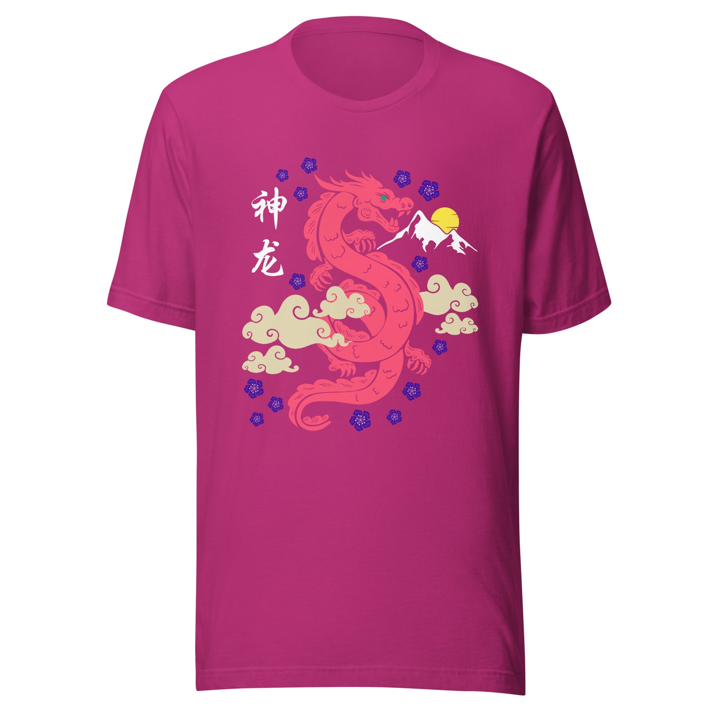 Traditional Dragon Cherry Blossoms Unisex t-shirt