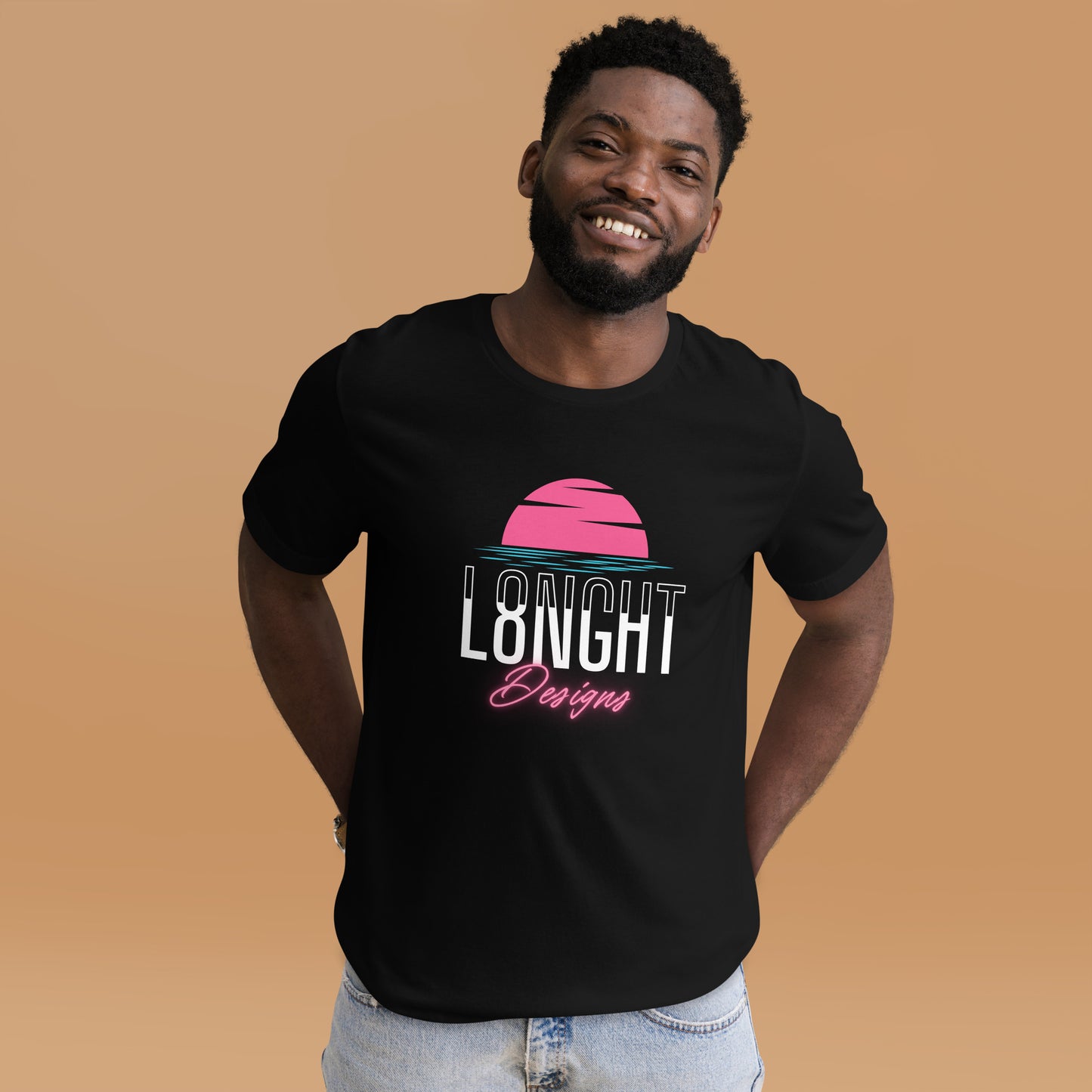 L8NGHT Designs Miami Beach logo Unisex t-shirt