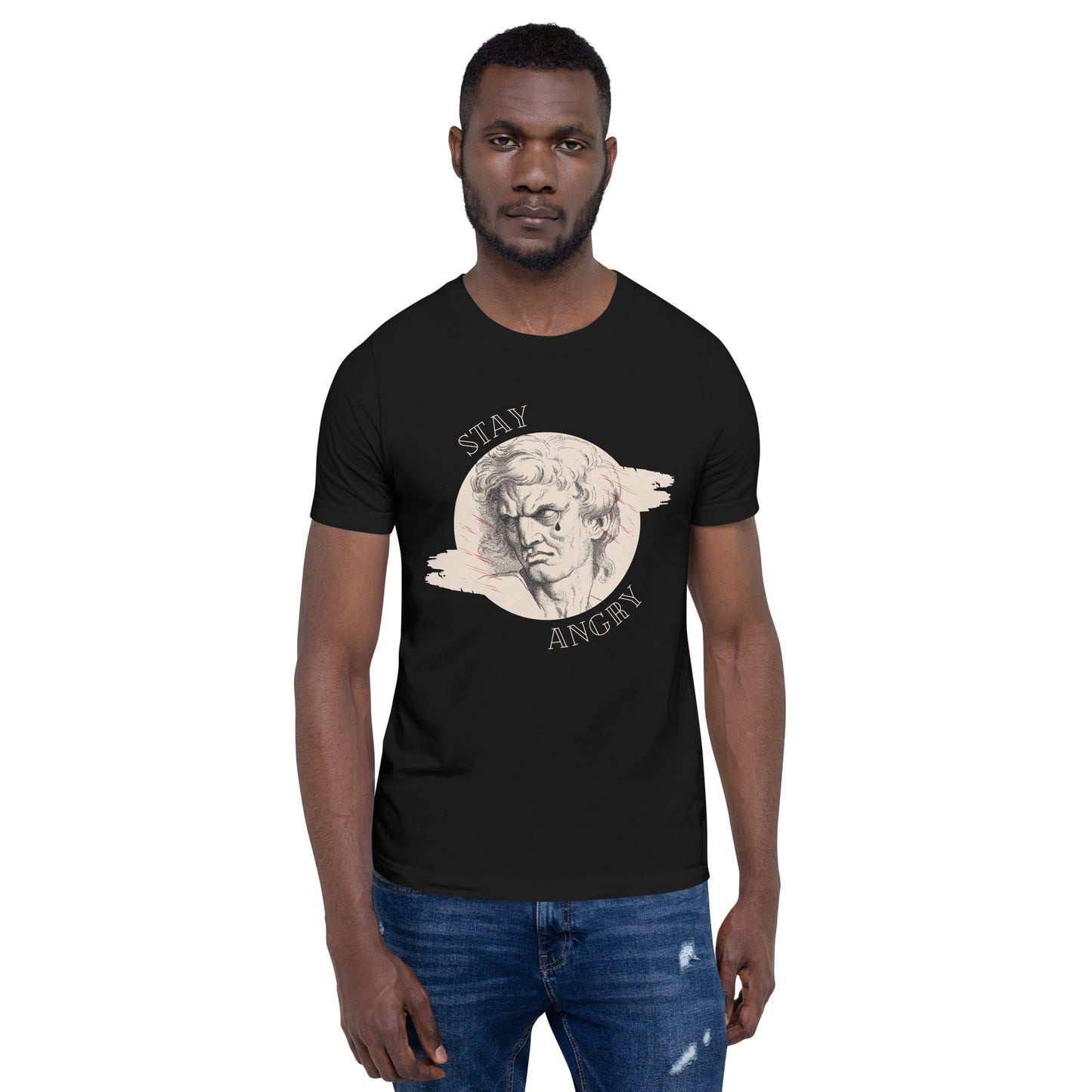 Stay Angry Crying Statue Unisex t-shirt