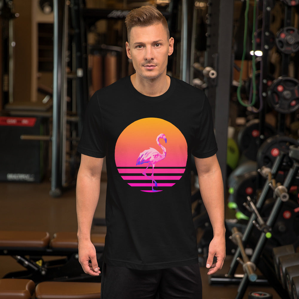 Retro Sunset Flamingo Unisex t-shirt