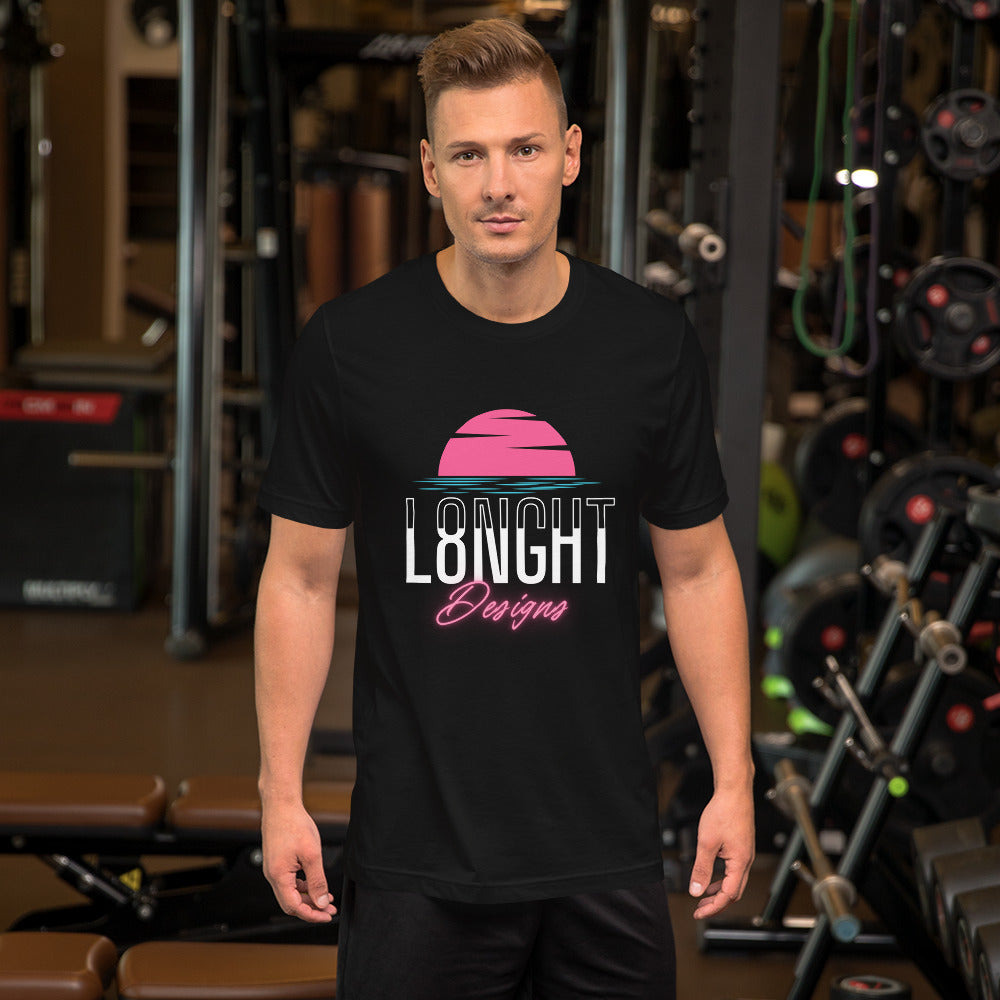 L8NGHT Designs Miami Beach logo Unisex t-shirt