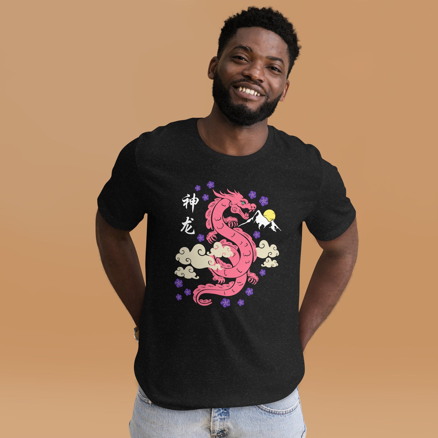 Traditional Dragon Cherry Blossoms Unisex t-shirt