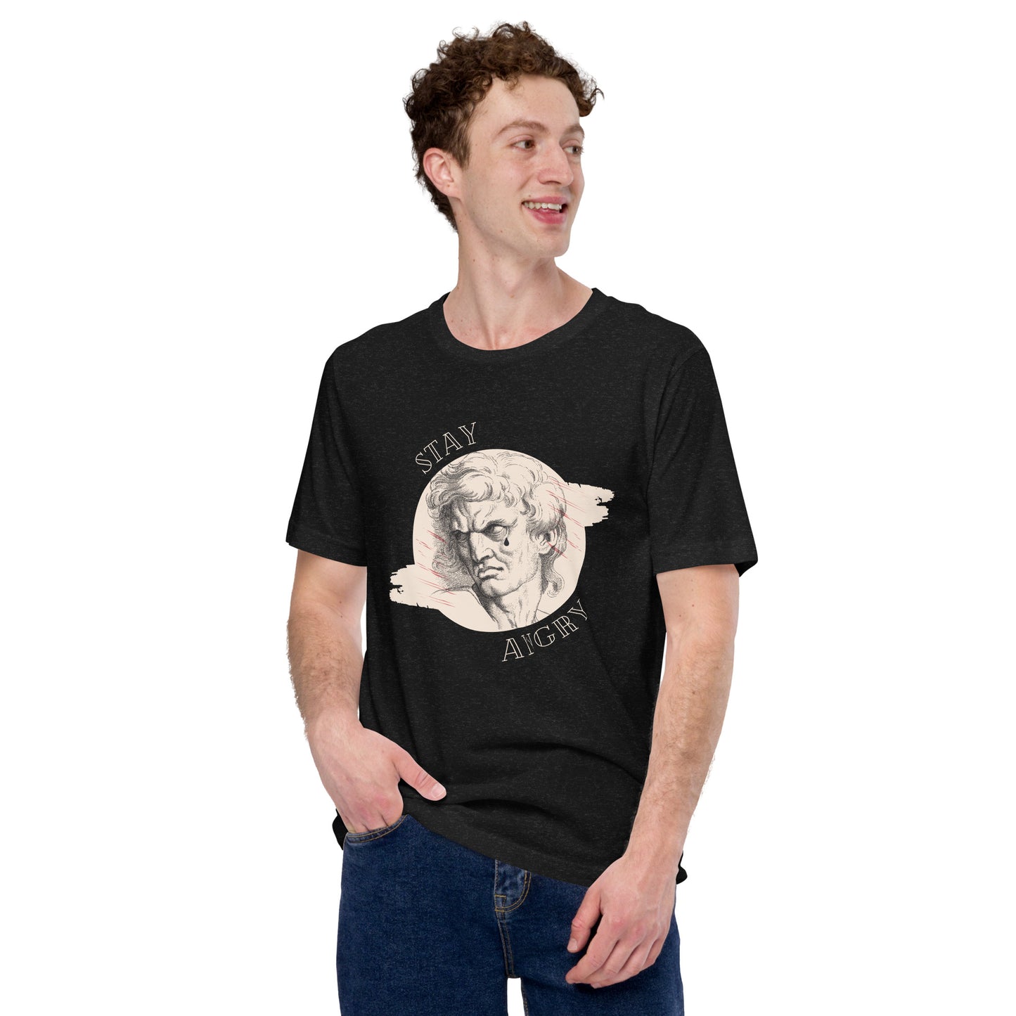 Stay Angry Crying Statue Unisex t-shirt