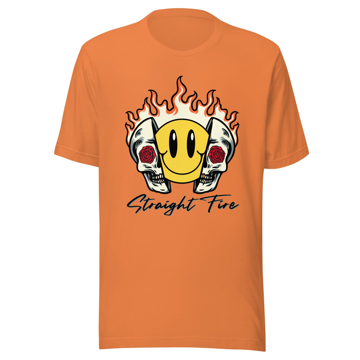 Straight Fire Smiley Skull Unisex t-shirt