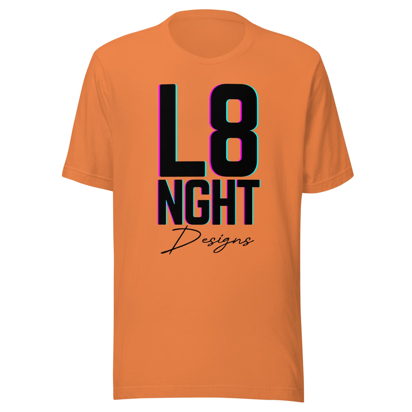 L8NGHT designs glitch logo Unisex t-shirt