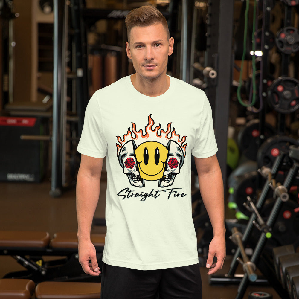 Straight Fire Smiley Skull Unisex t-shirt