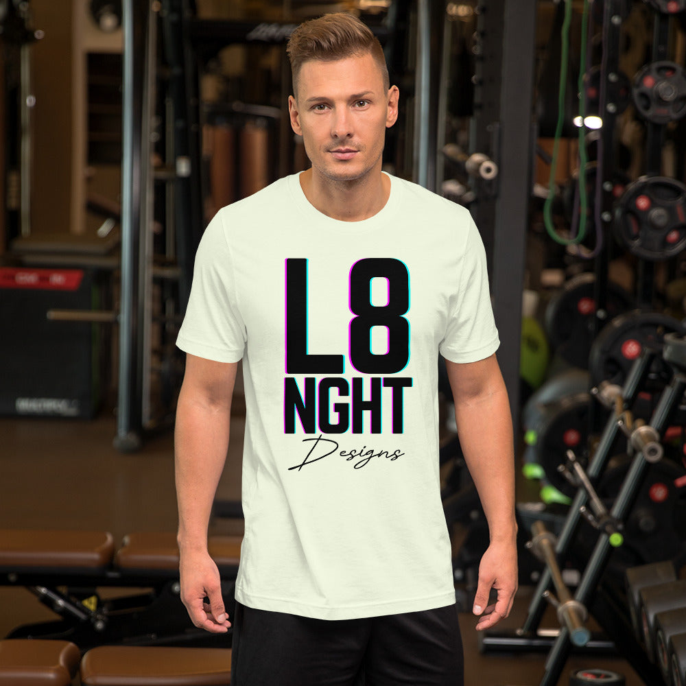 L8NGHT designs glitch logo Unisex t-shirt