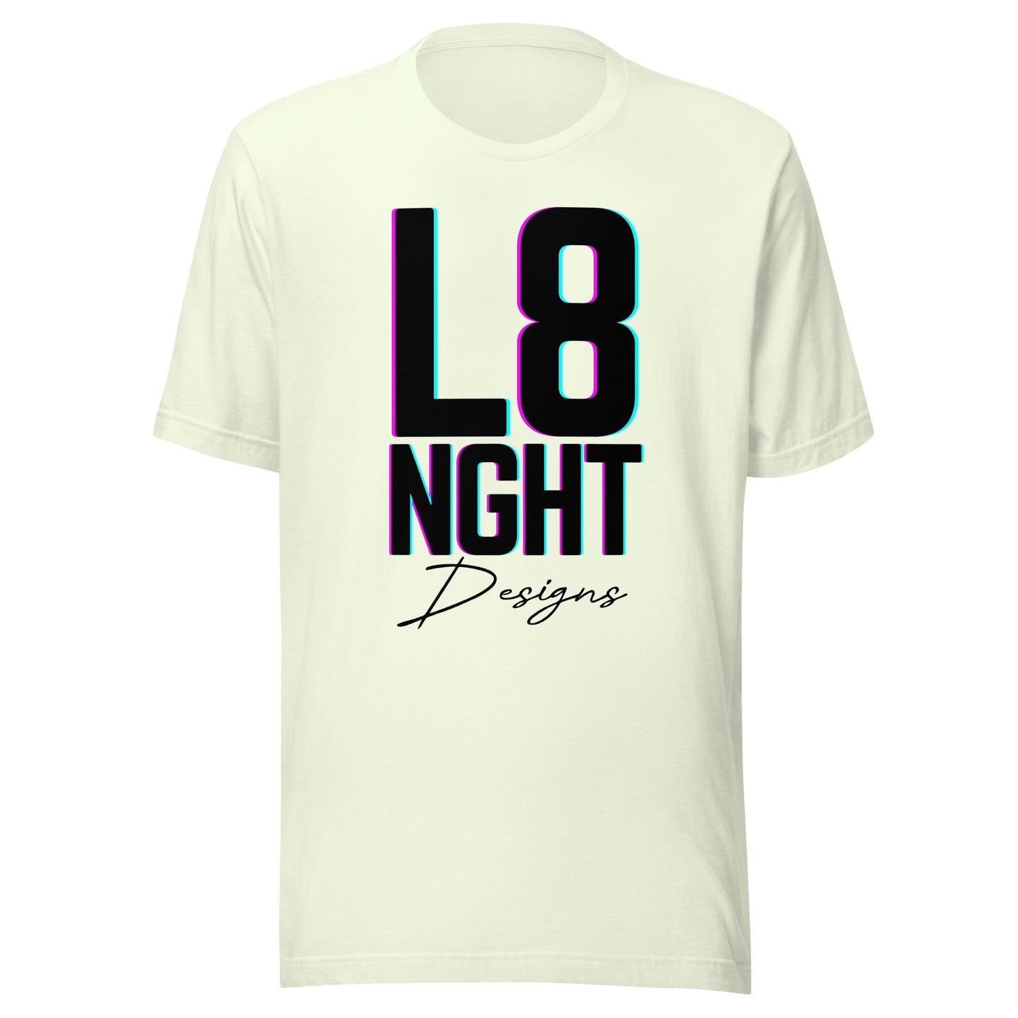 L8NGHT designs glitch logo Unisex t-shirt