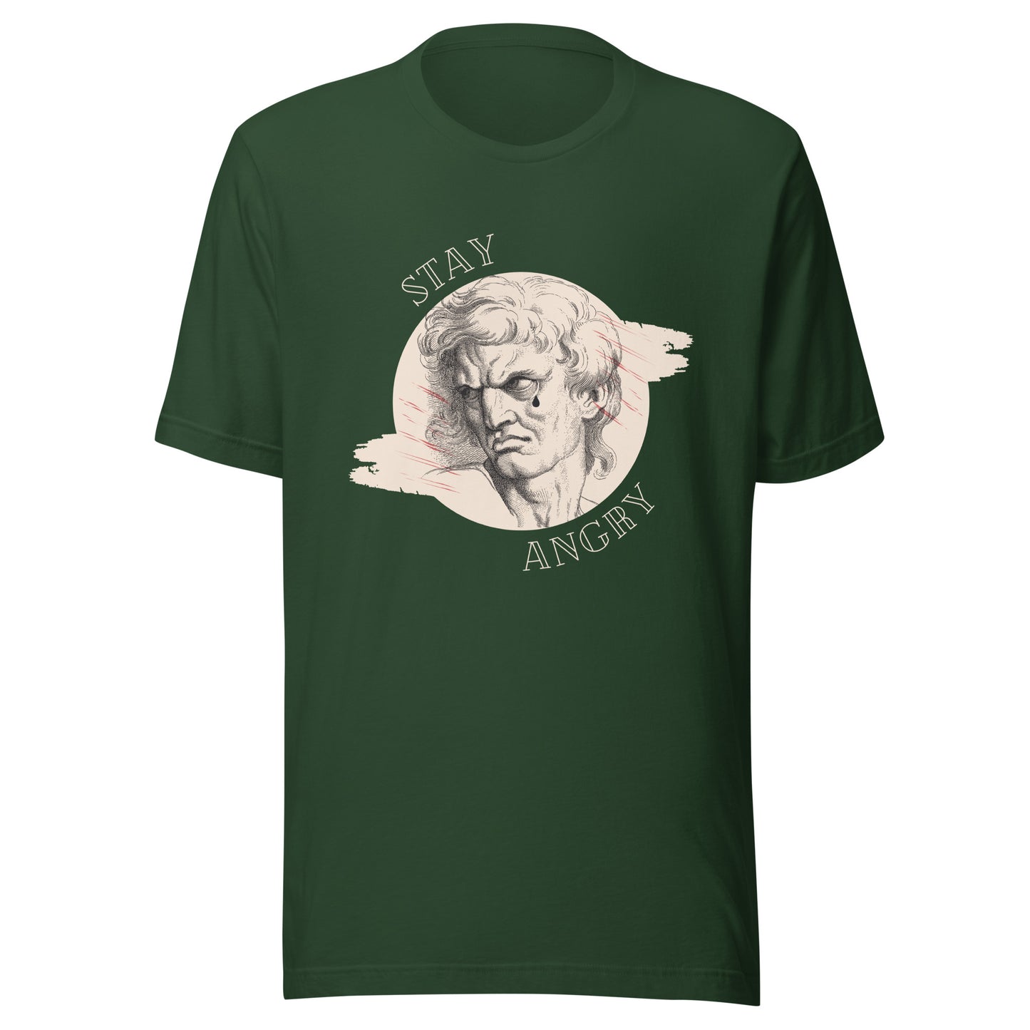 Stay Angry Crying Statue Unisex t-shirt