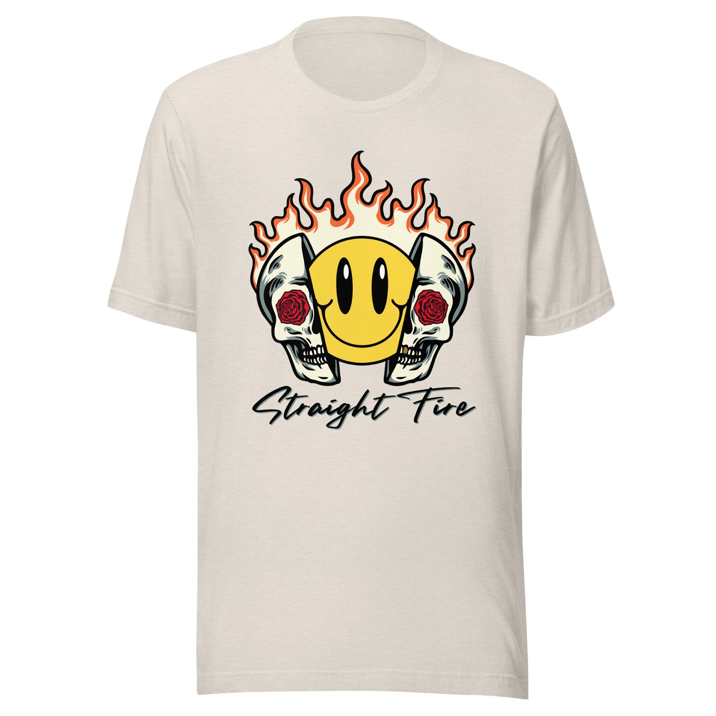 Straight Fire Smiley Skull Unisex t-shirt