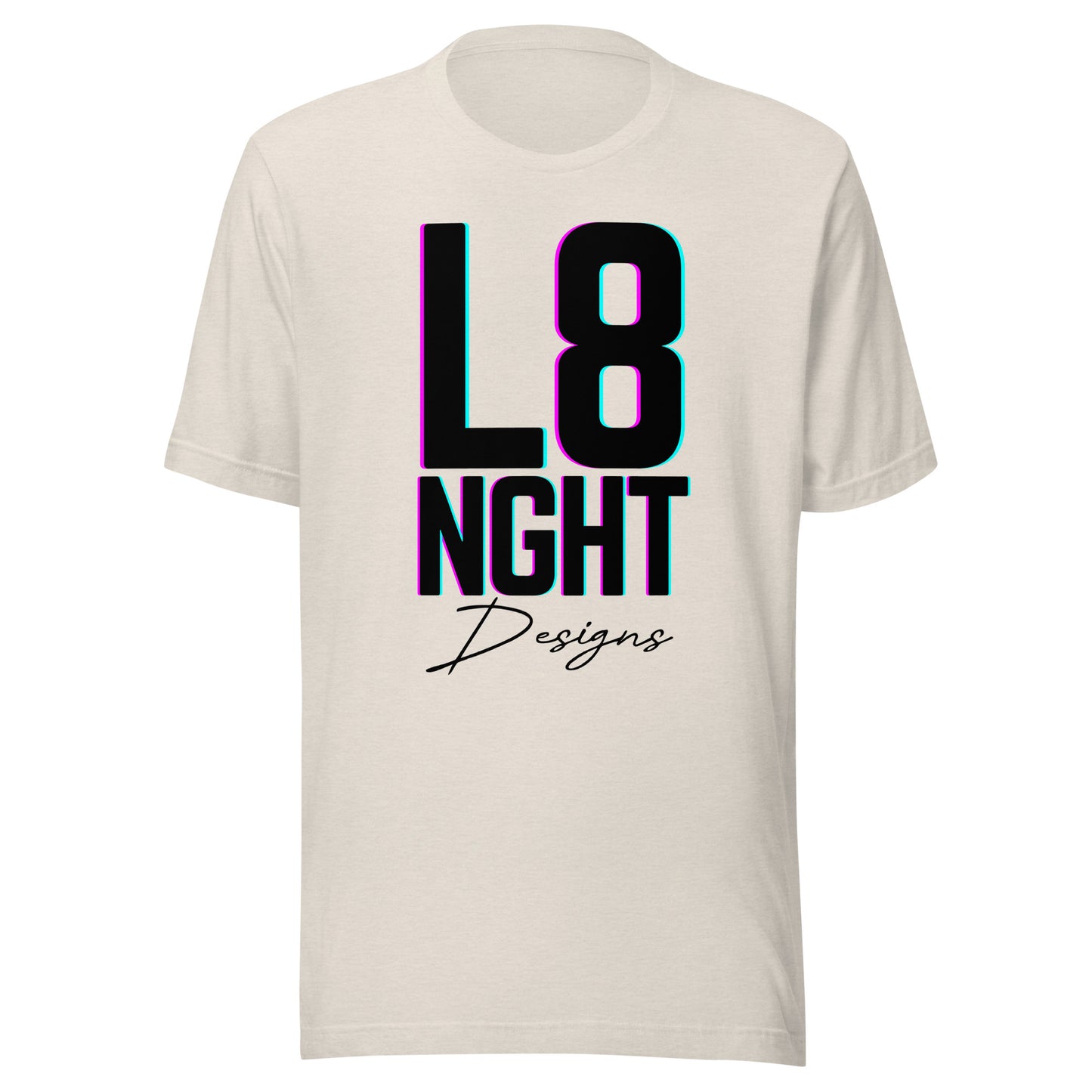 L8NGHT designs glitch logo Unisex t-shirt