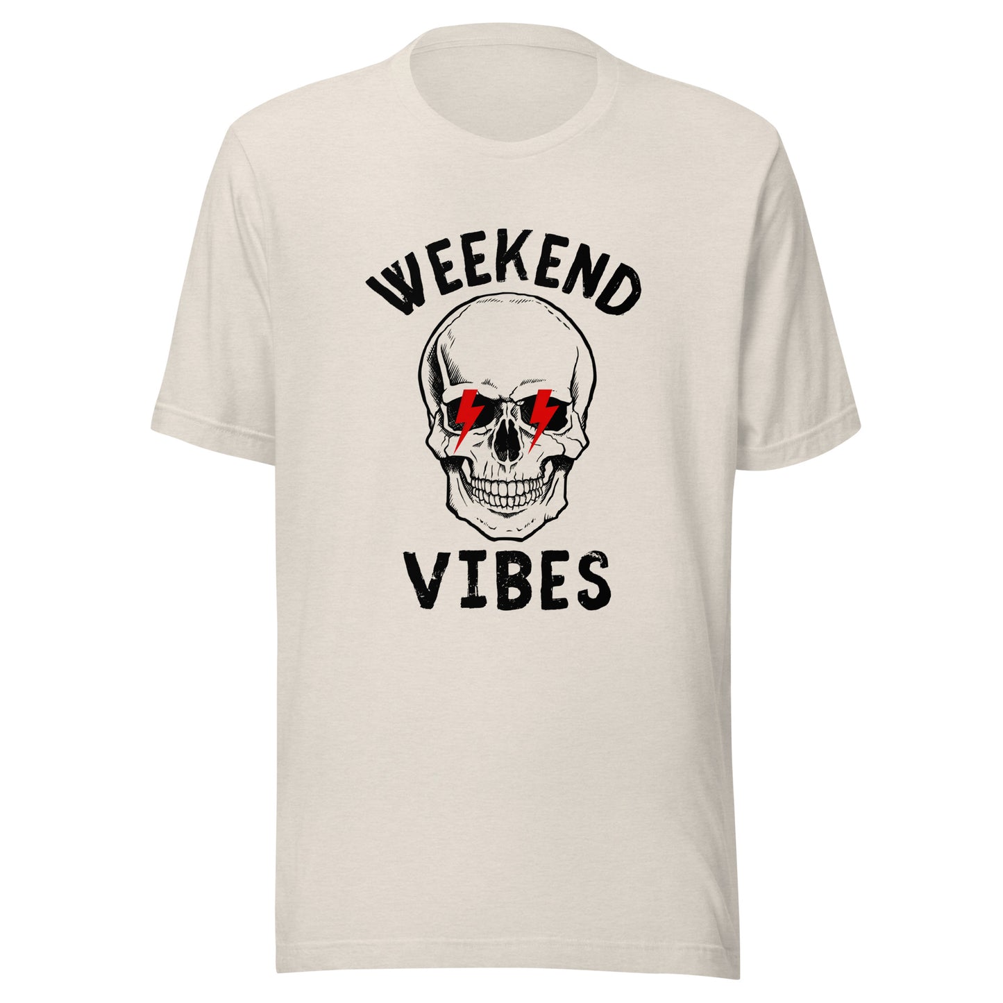 Weekend Vibes lightning skull Unisex t-shirt