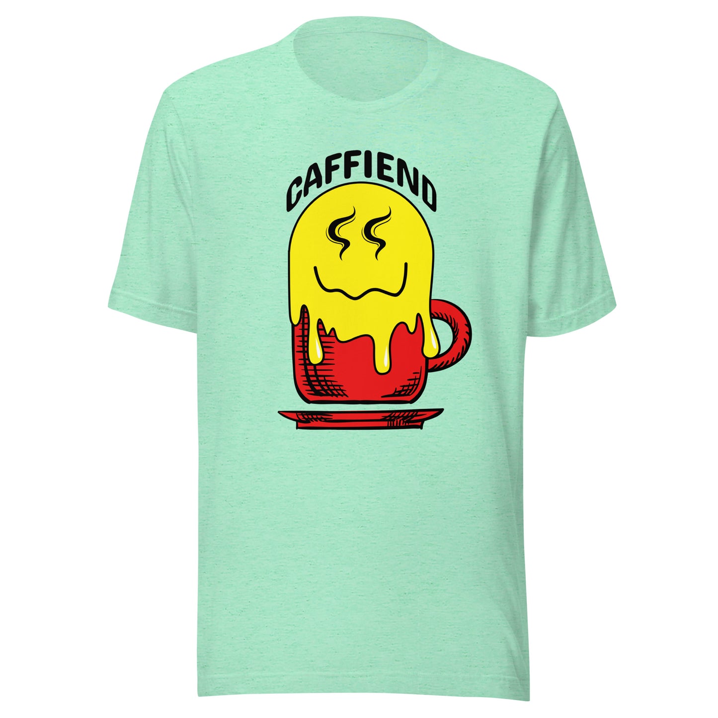 Melting Smile Emoji Caffiend Unisex t-shirt