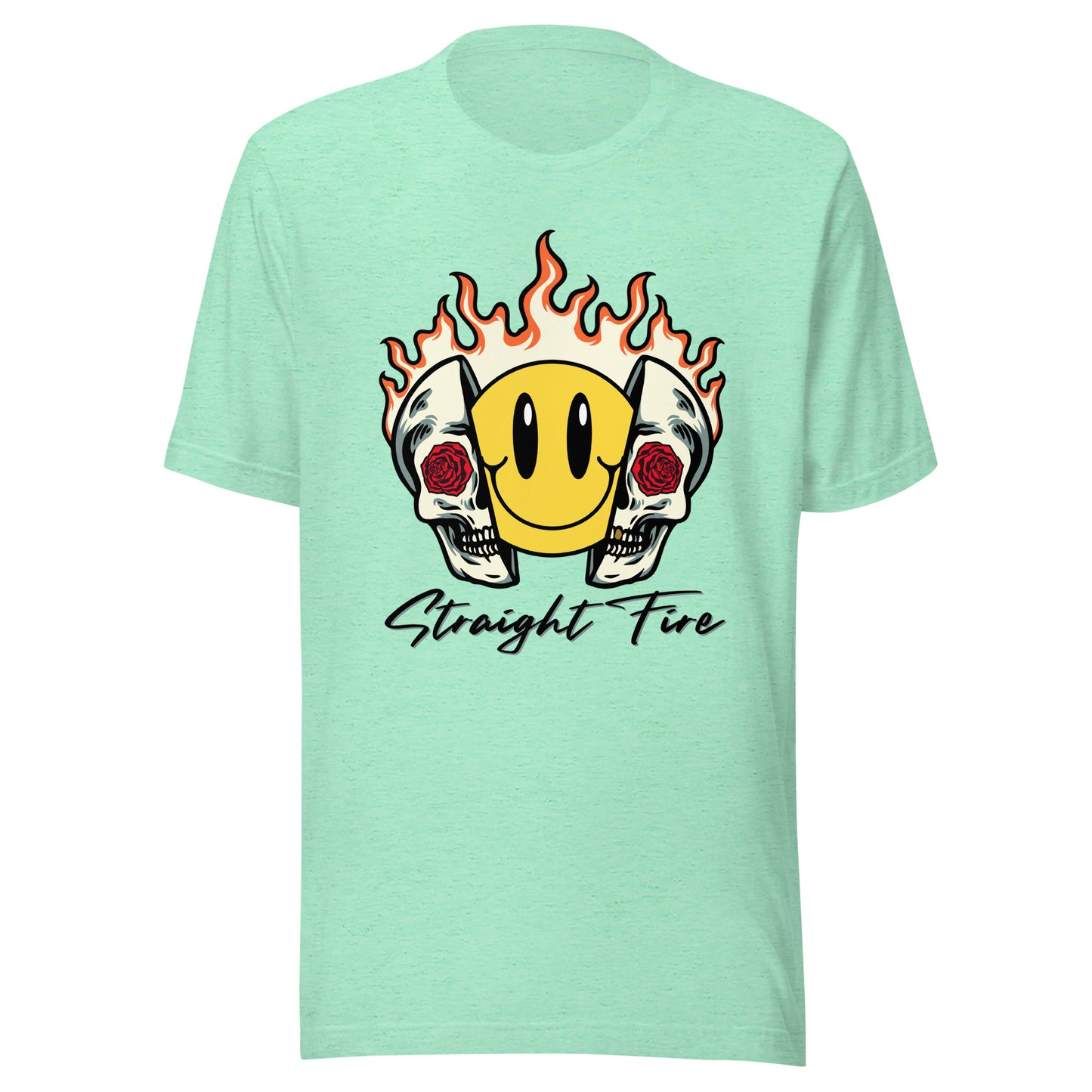 Straight Fire Smiley Skull Unisex t-shirt