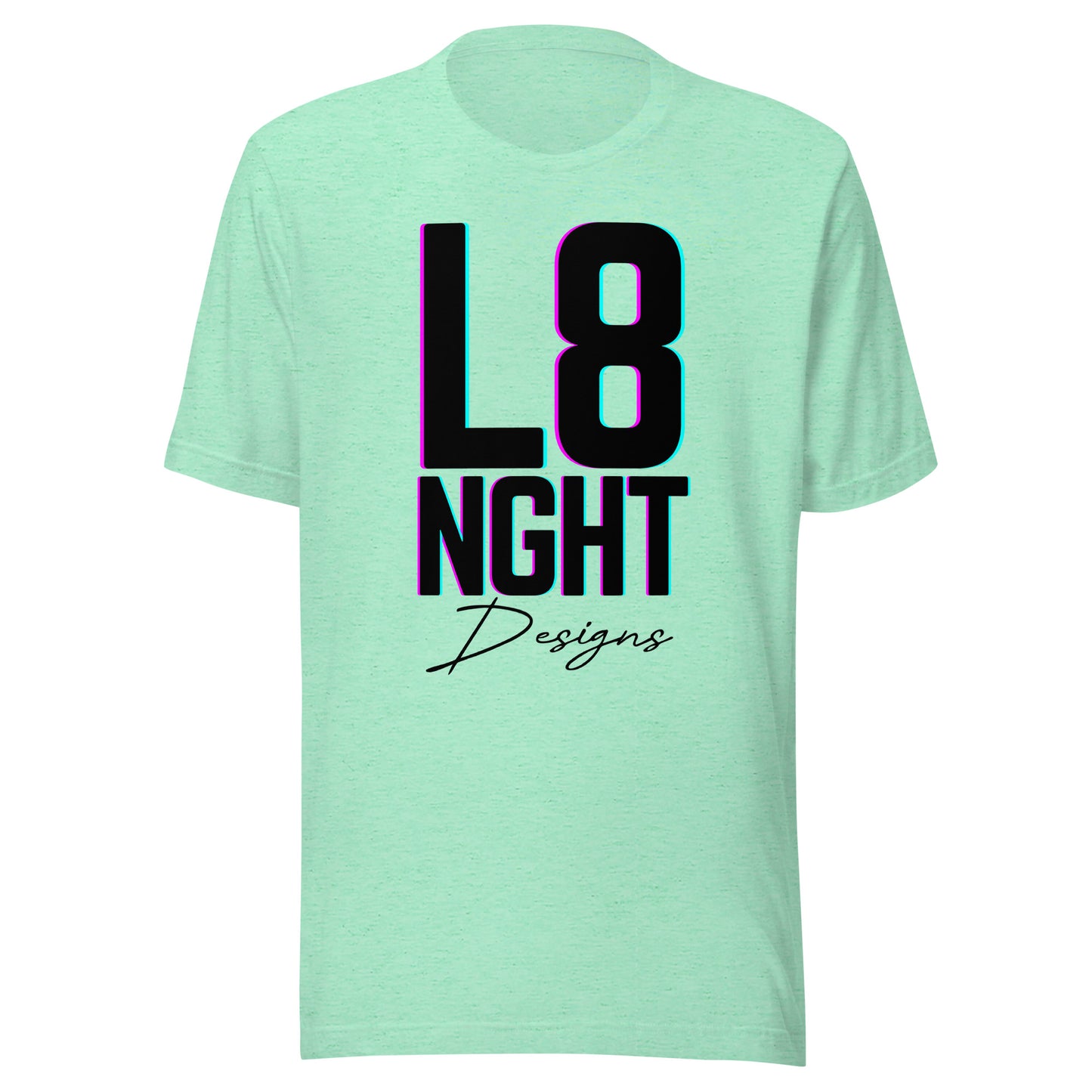 L8NGHT designs glitch logo Unisex t-shirt