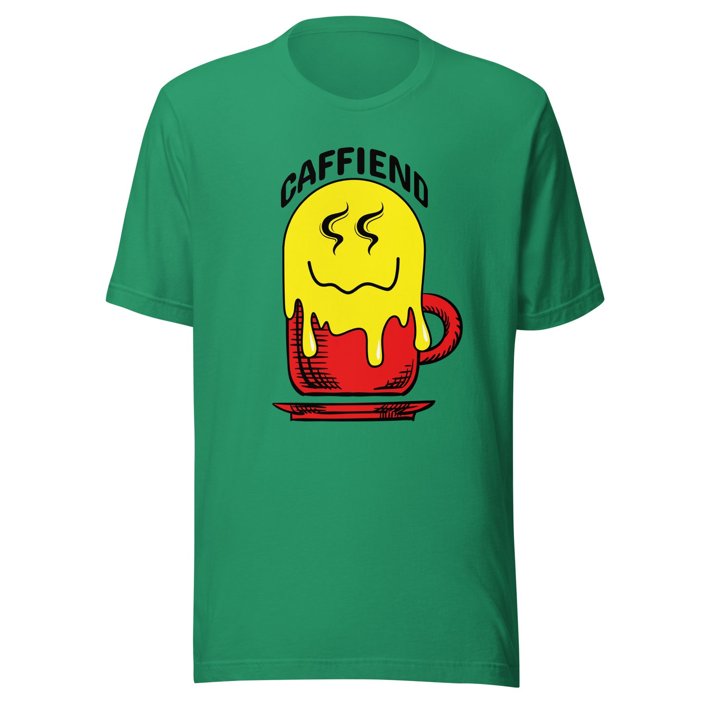 Melting Smile Emoji Caffiend Unisex t-shirt