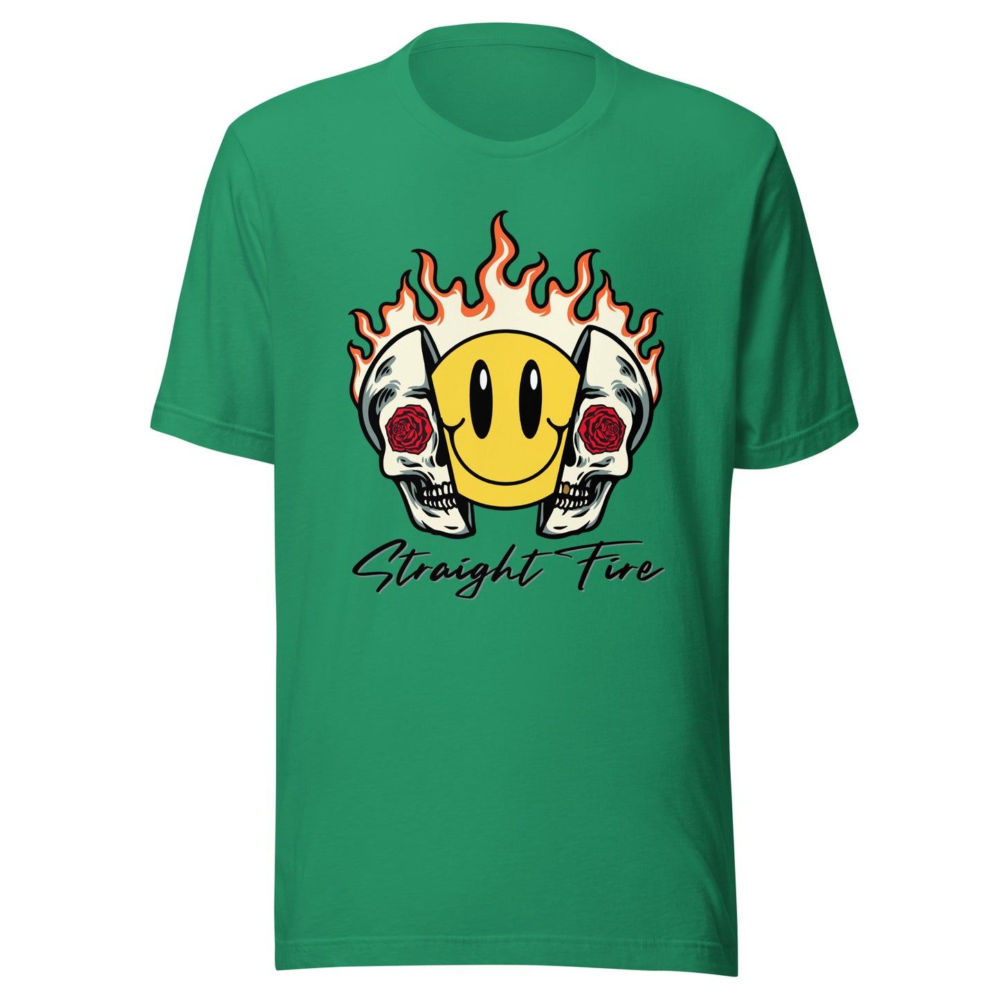 Straight Fire Smiley Skull Unisex t-shirt