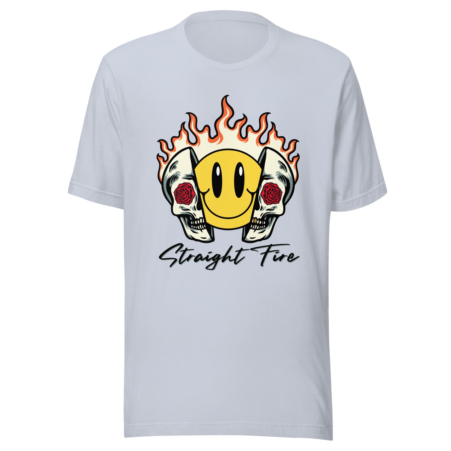 Straight Fire Smiley Skull Unisex t-shirt