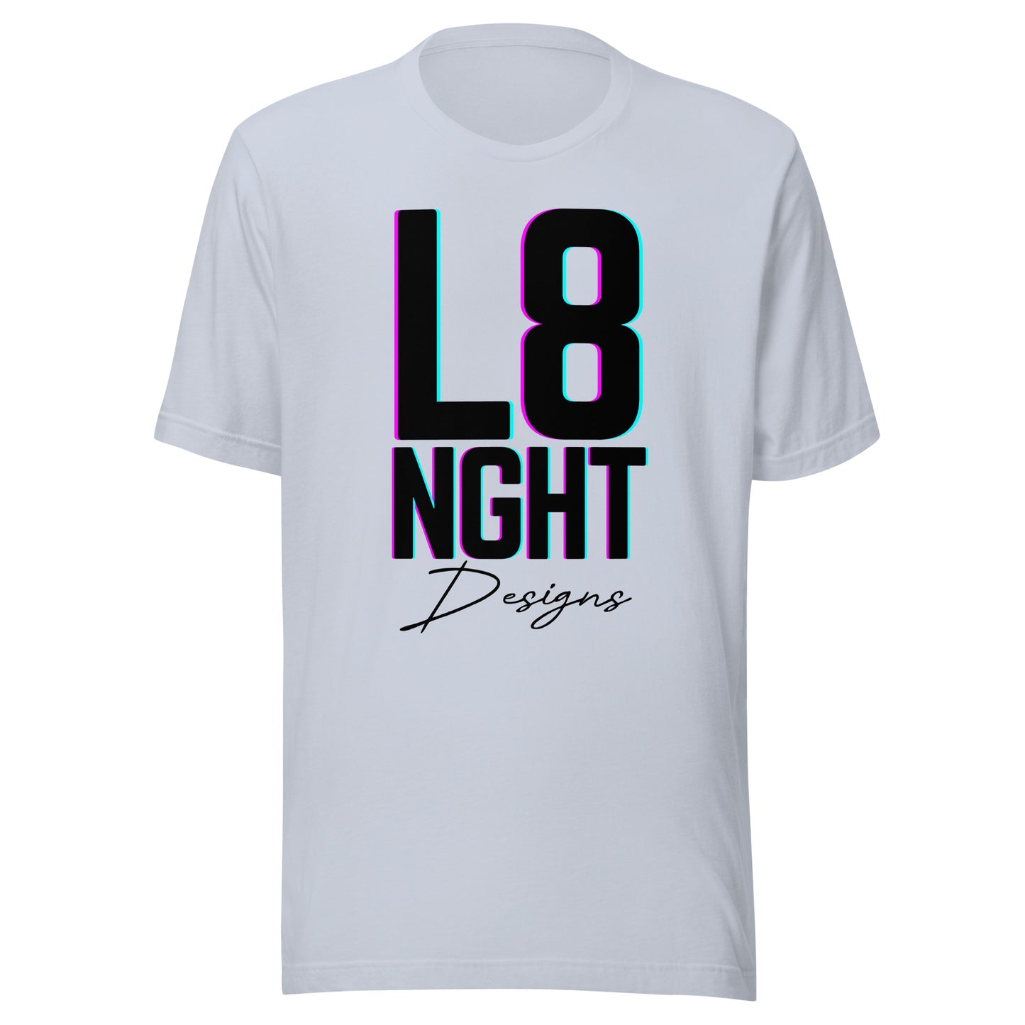 L8NGHT designs glitch logo Unisex t-shirt