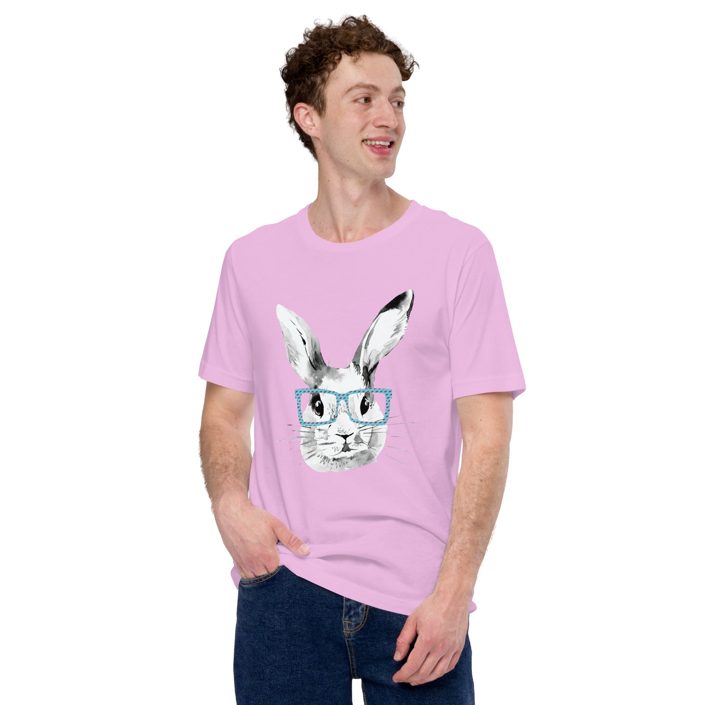 Easter Bunny in glasses Unisex t-shirt