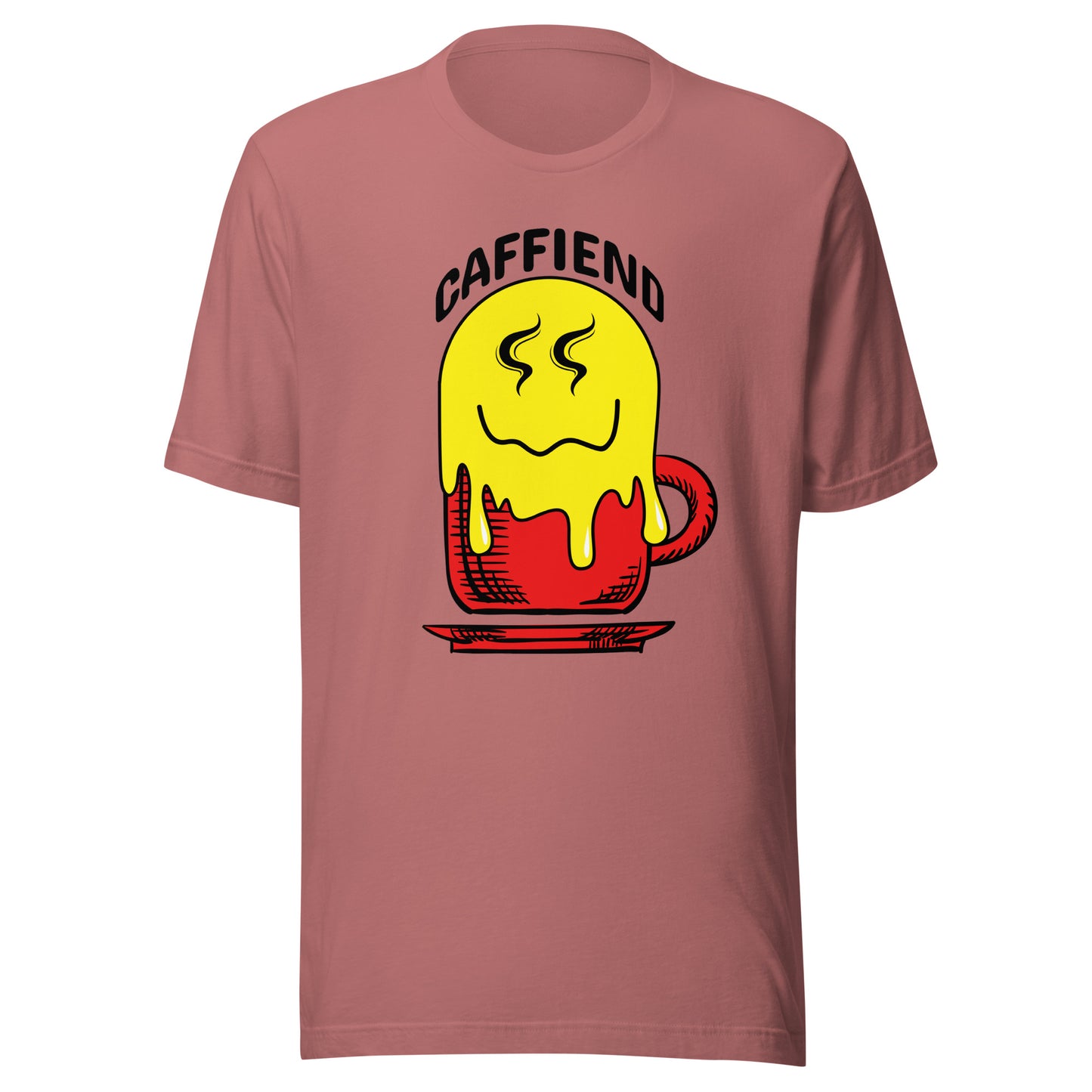 Melting Smile Emoji Caffiend Unisex t-shirt