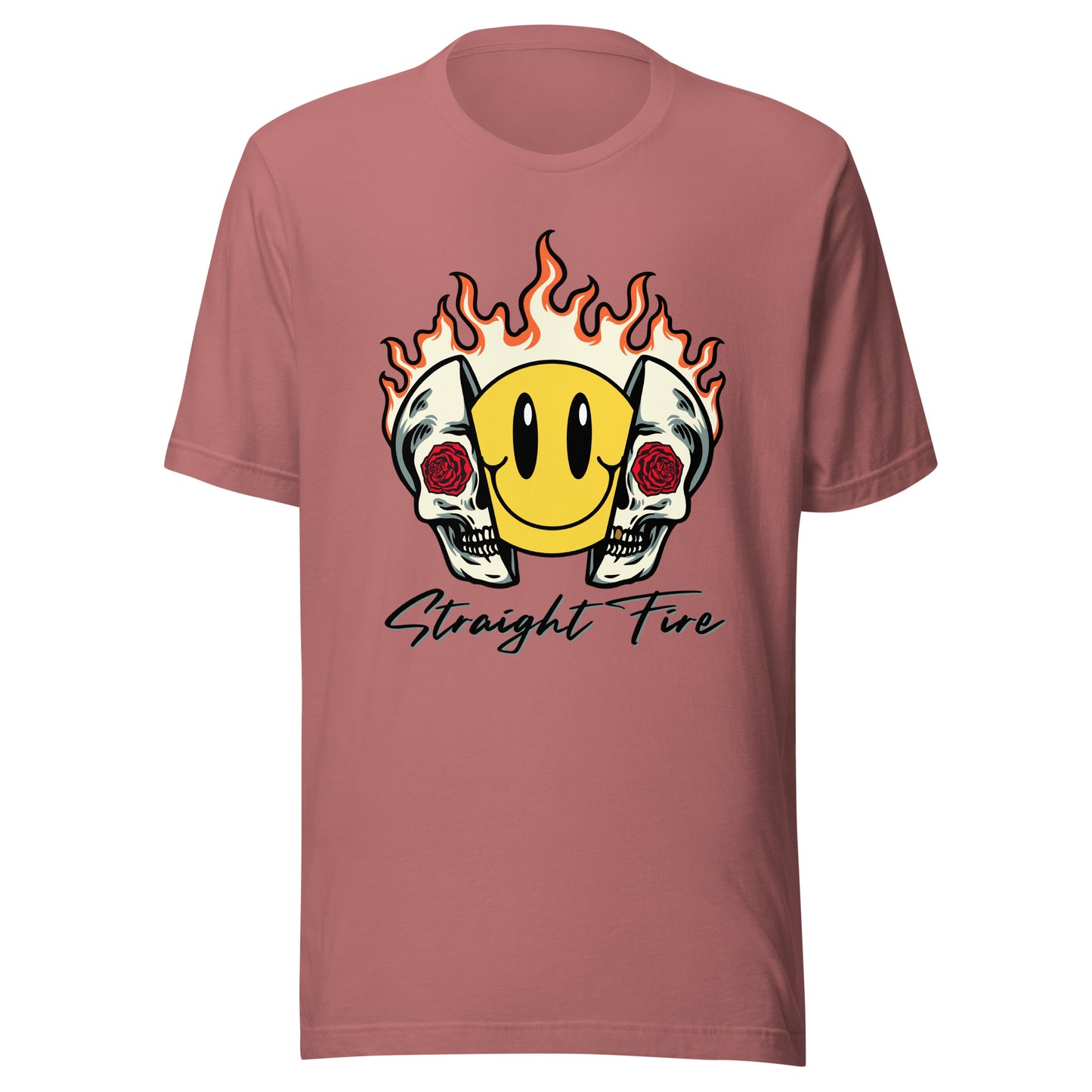 Straight Fire Smiley Skull Unisex t-shirt