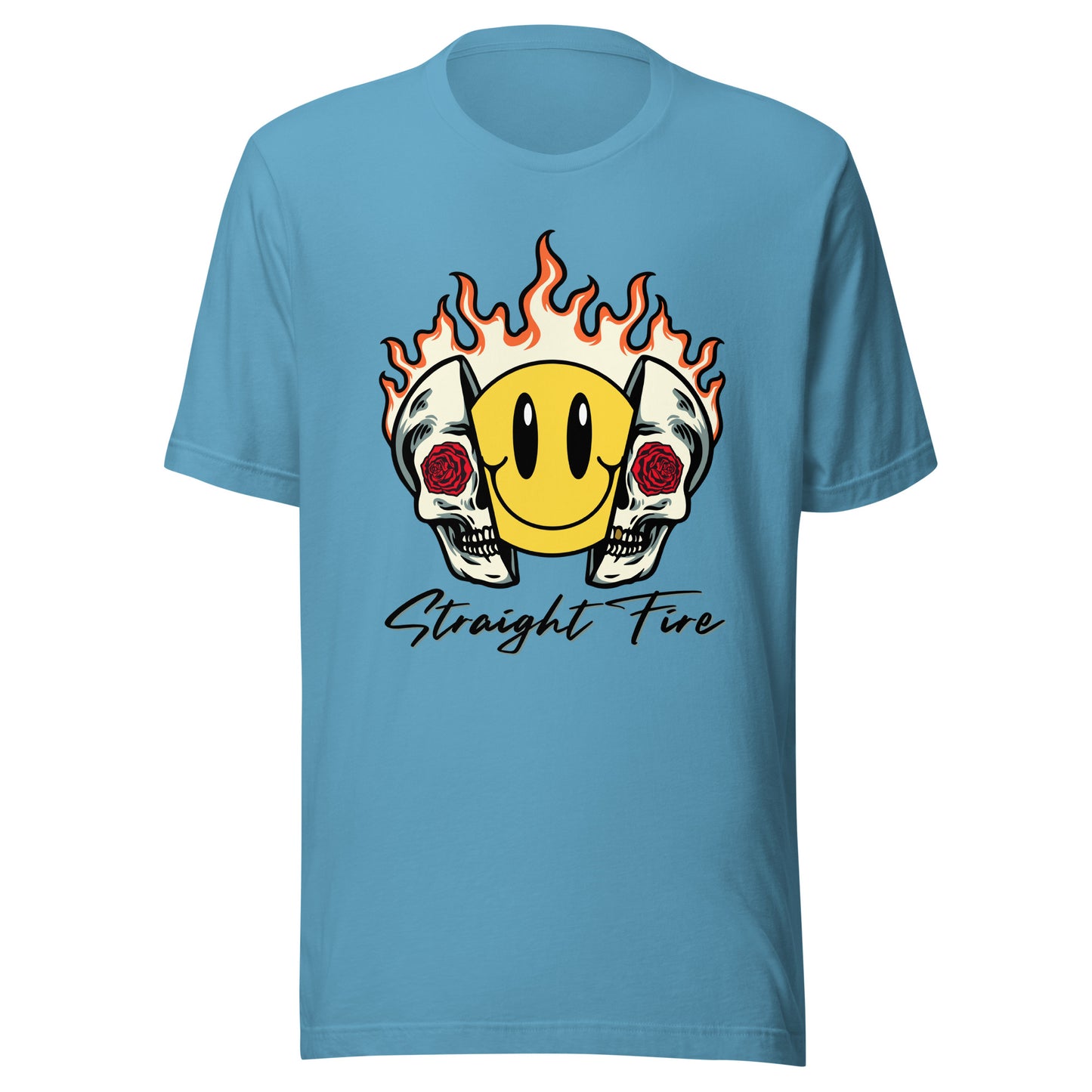 Straight Fire Smiley Skull Unisex t-shirt