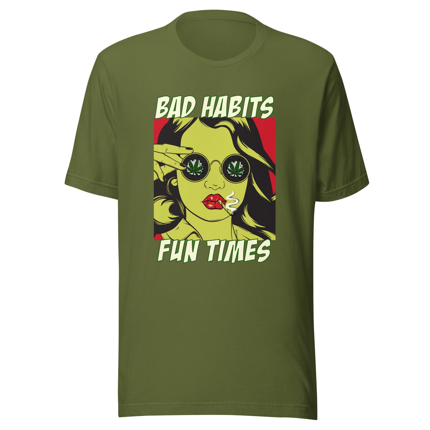 Bad Habits. Fun Times. pop art Unisex t-shirt