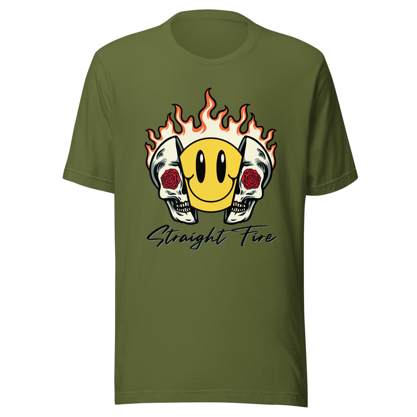 Straight Fire Smiley Skull Unisex t-shirt