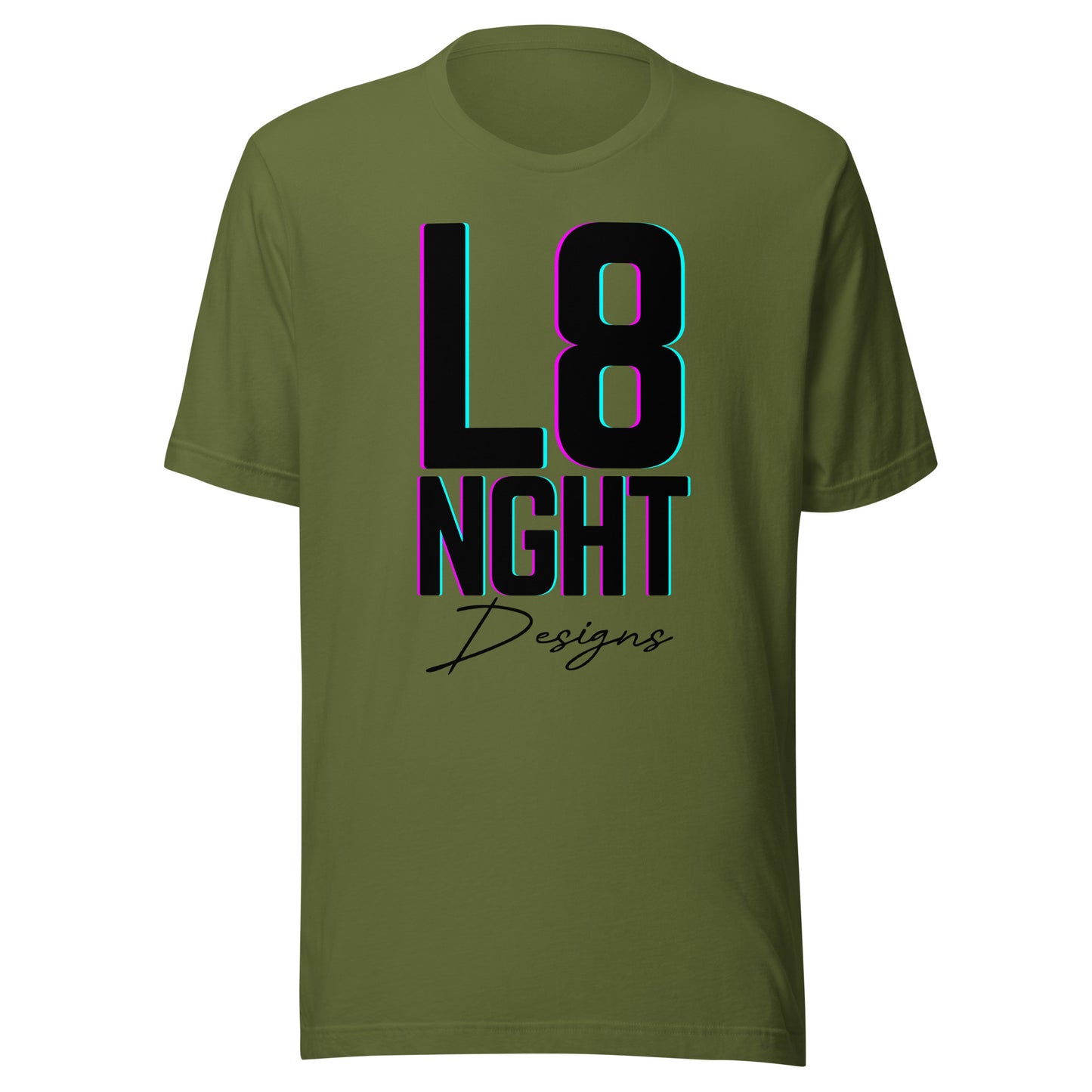 L8NGHT designs glitch logo Unisex t-shirt