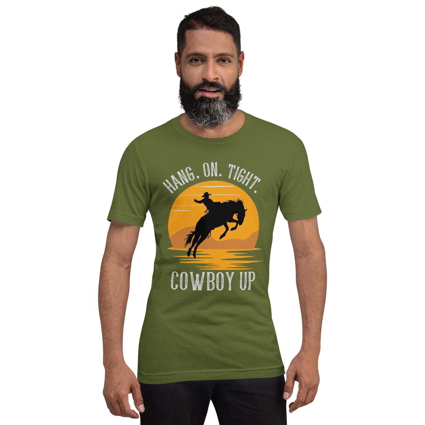 Hang on tight. Cowboy UP Unisex t-shirt