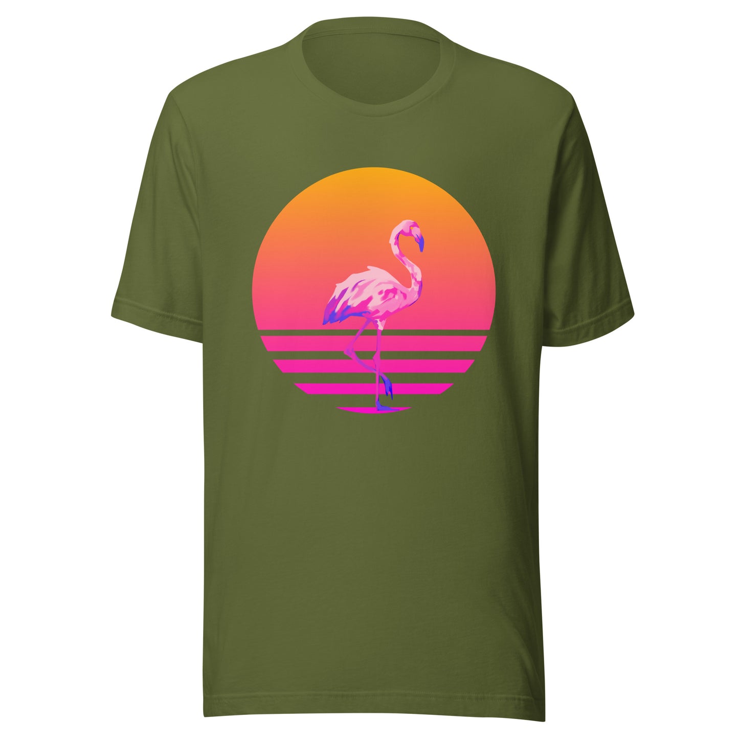 Retro Sunset Flamingo Unisex t-shirt