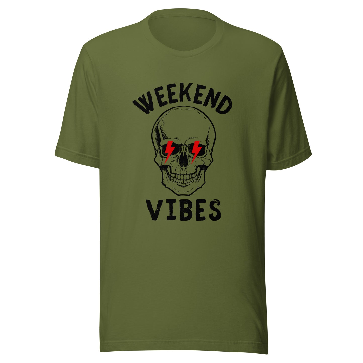 Weekend Vibes lightning skull Unisex t-shirt