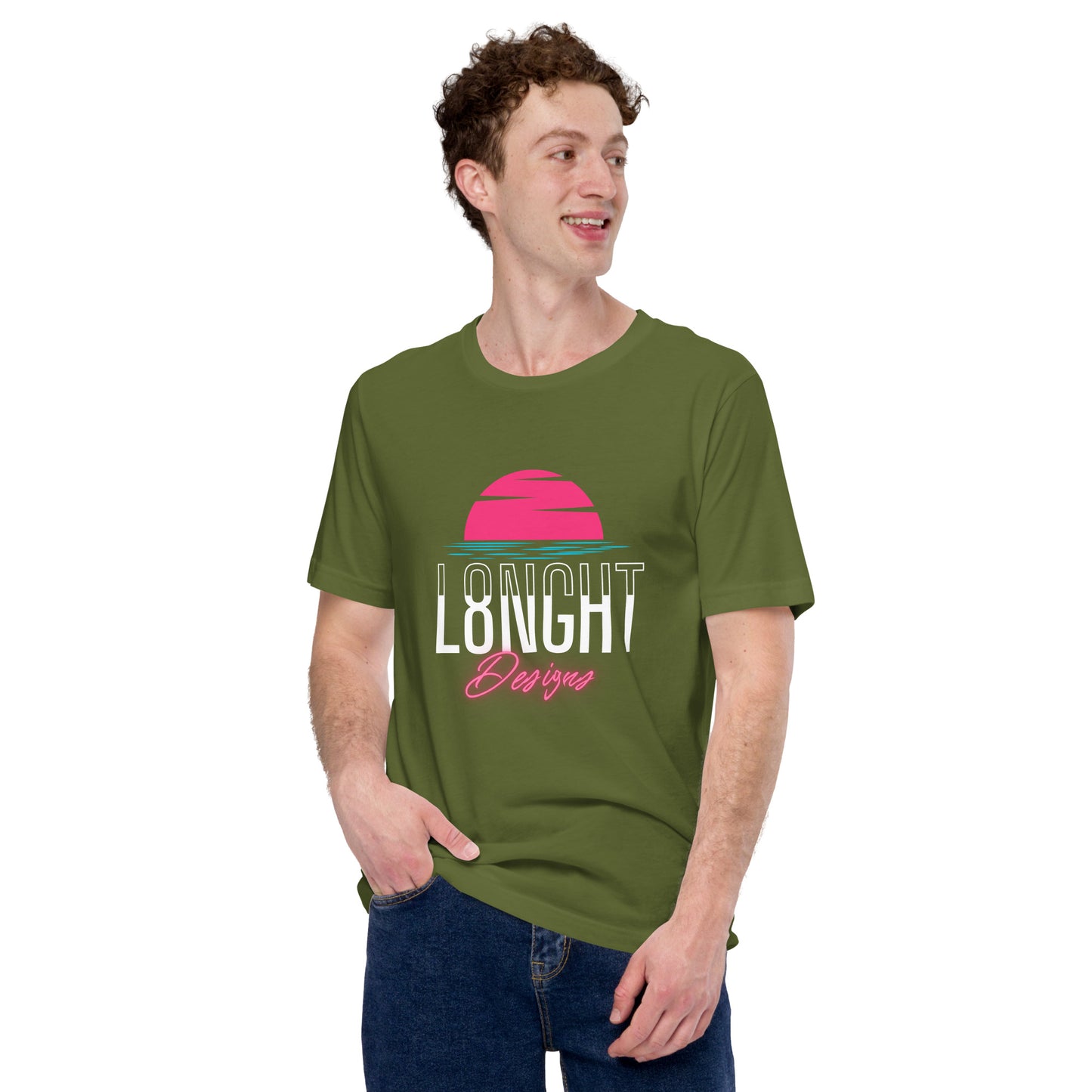L8NGHT Designs Miami Beach logo Unisex t-shirt