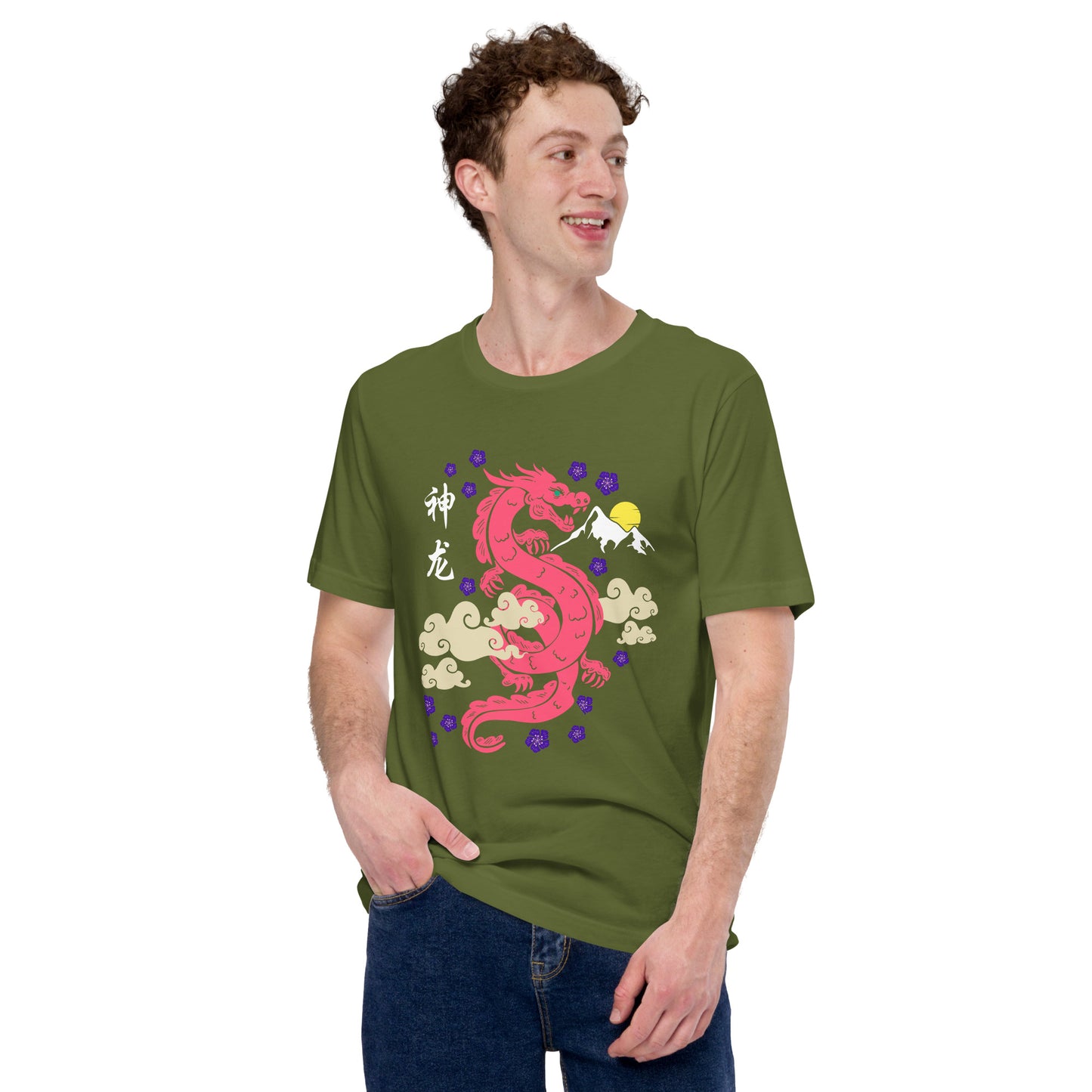 Traditional Dragon Cherry Blossoms Unisex t-shirt
