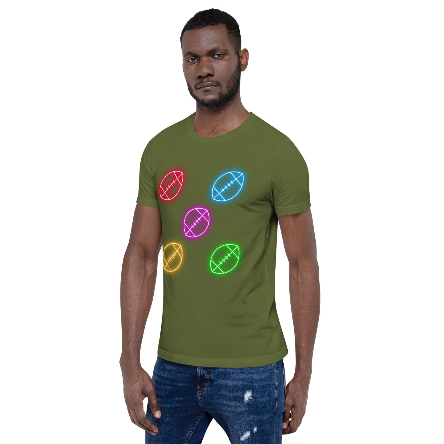 Neon Footballs Unisex t-shirt