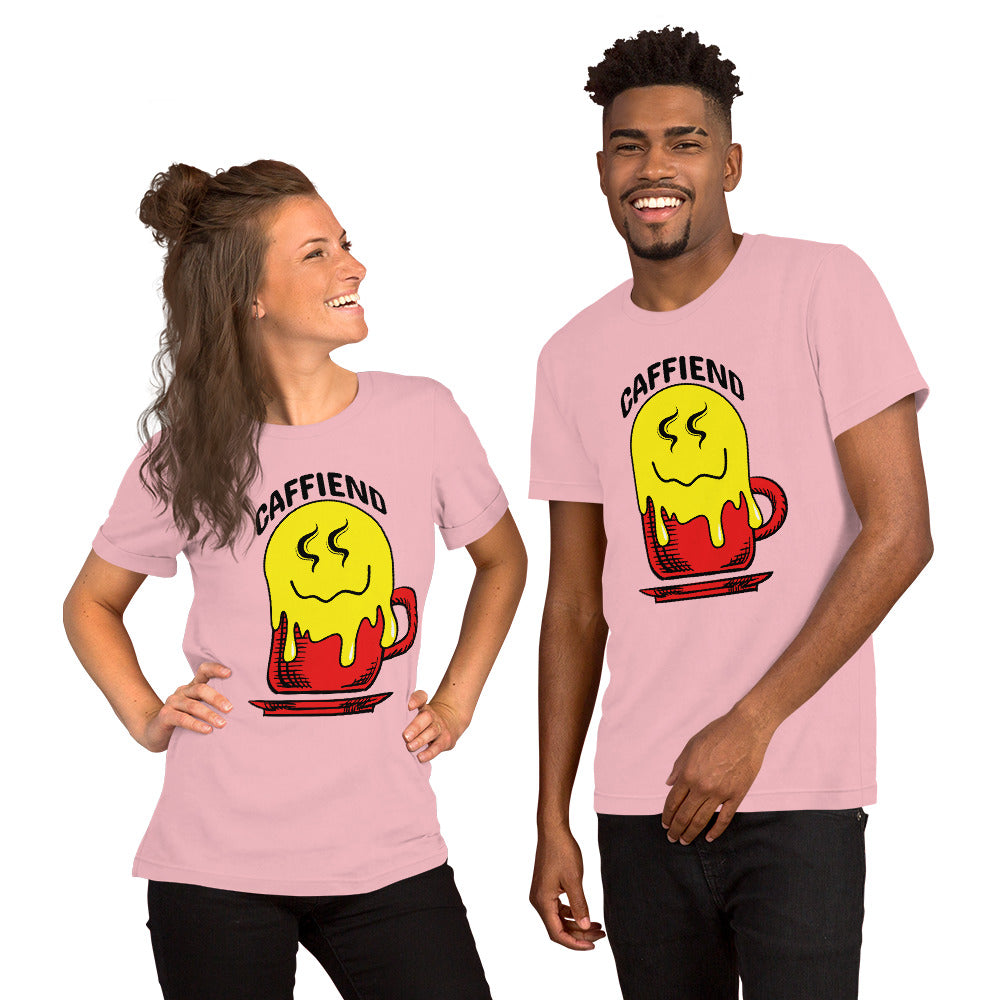 Melting Smile Emoji Caffiend Unisex t-shirt