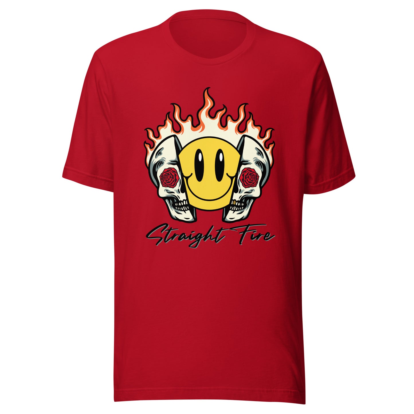 Straight Fire Smiley Skull Unisex t-shirt