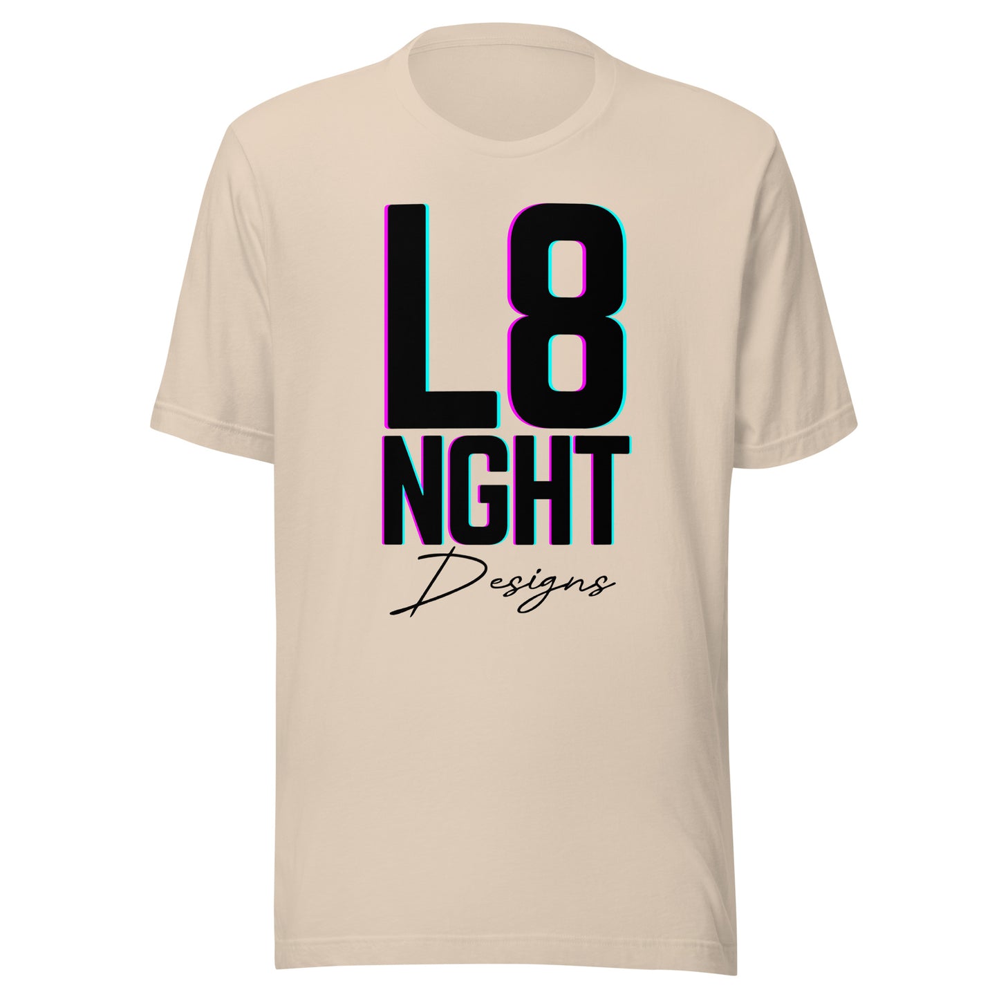 L8NGHT designs glitch logo Unisex t-shirt