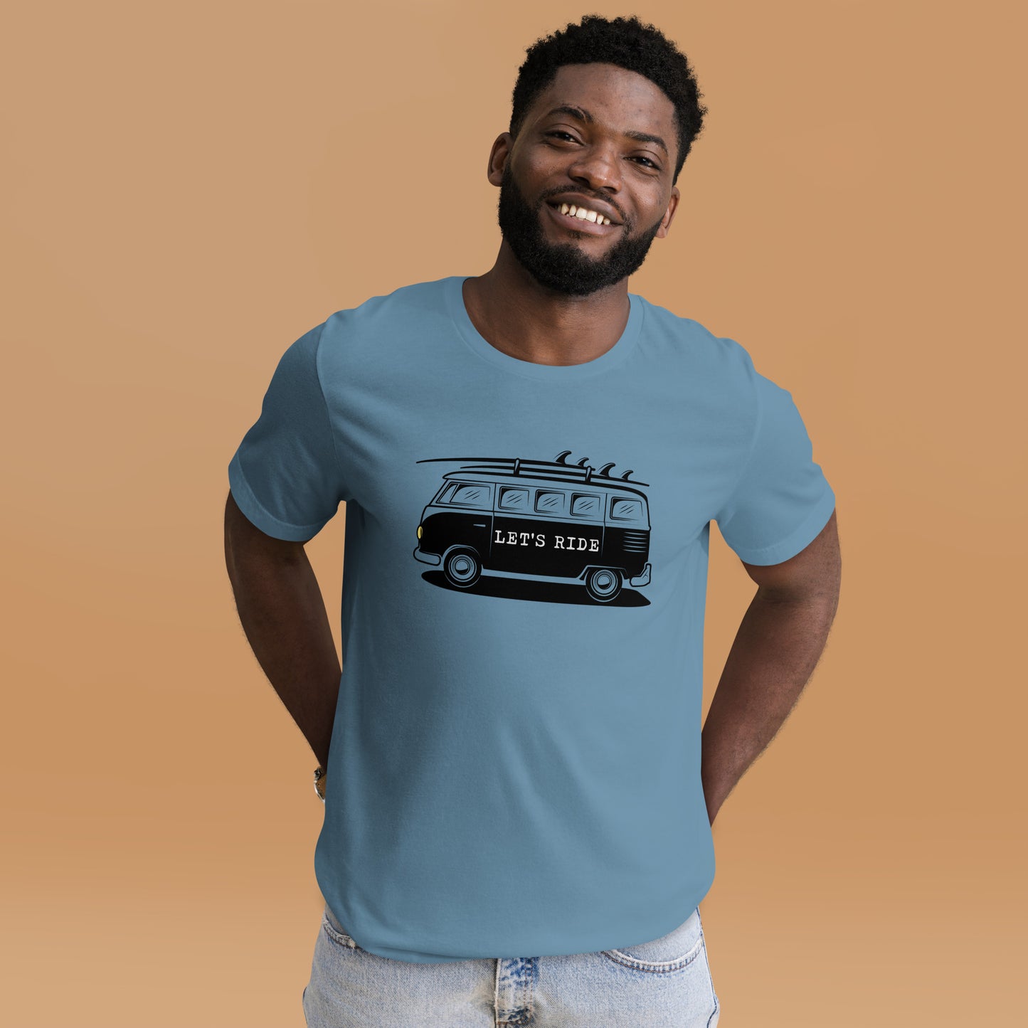 Let' Ride surfer van Unisex t-shirt