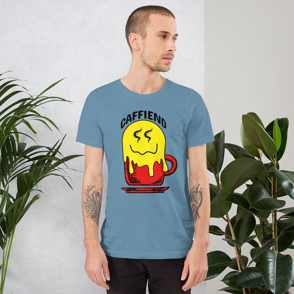 Melting Smile Emoji Caffiend Unisex t-shirt