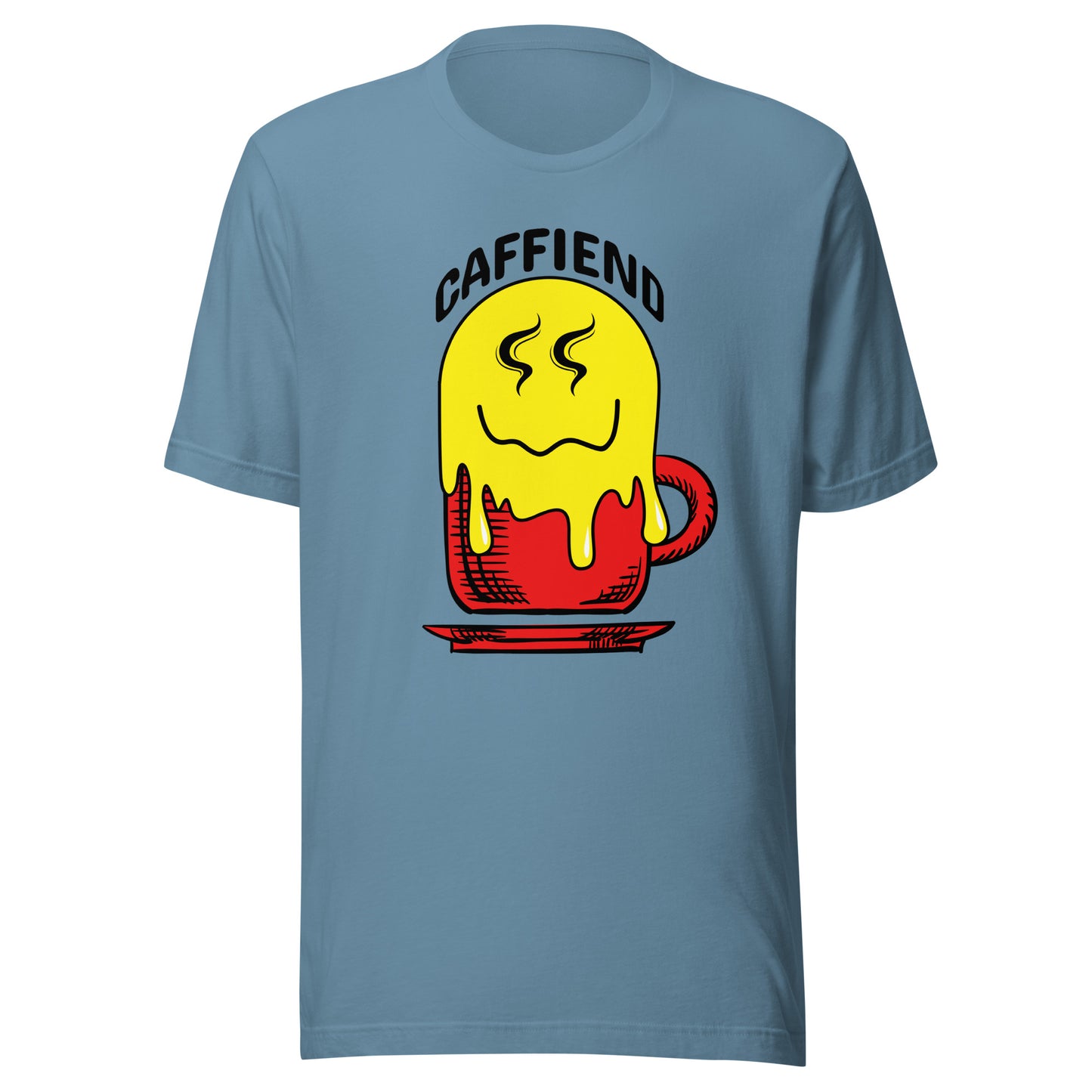 Melting Smile Emoji Caffiend Unisex t-shirt