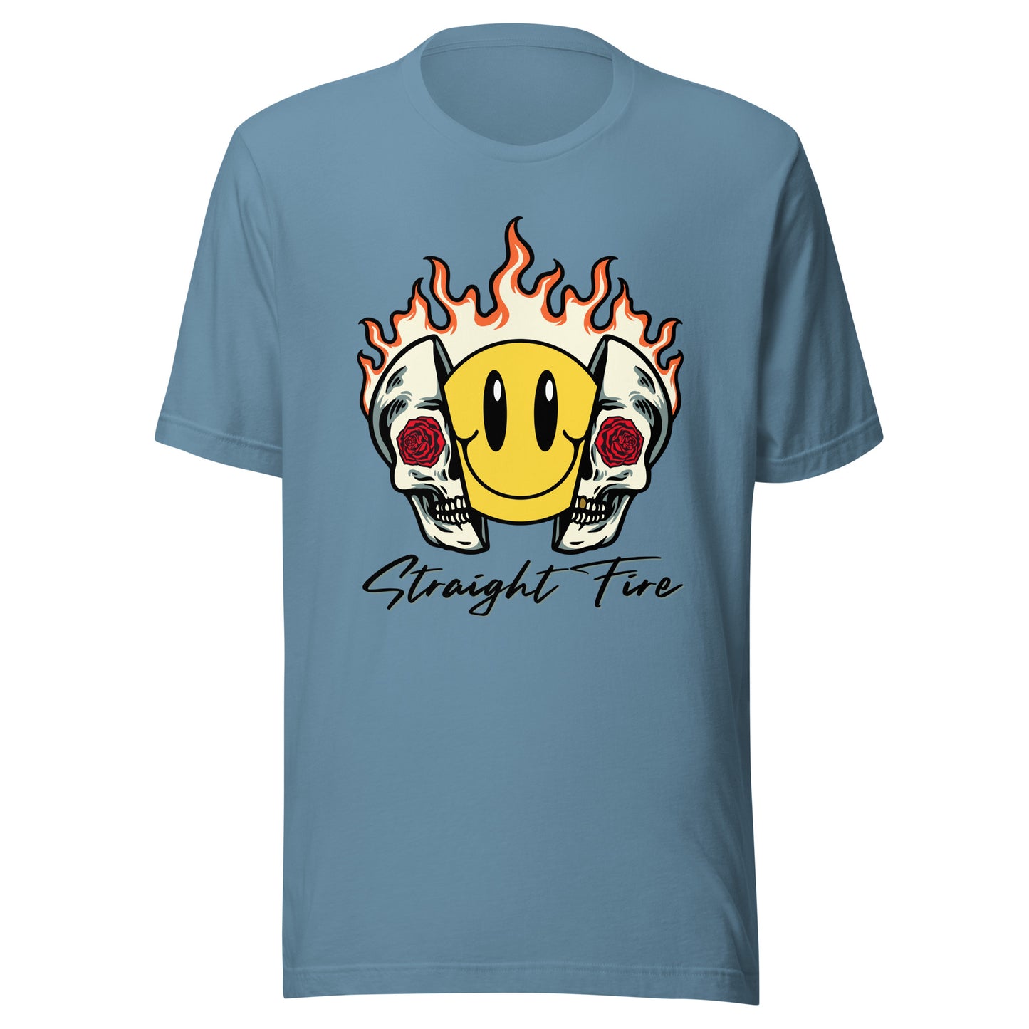 Straight Fire Smiley Skull Unisex t-shirt