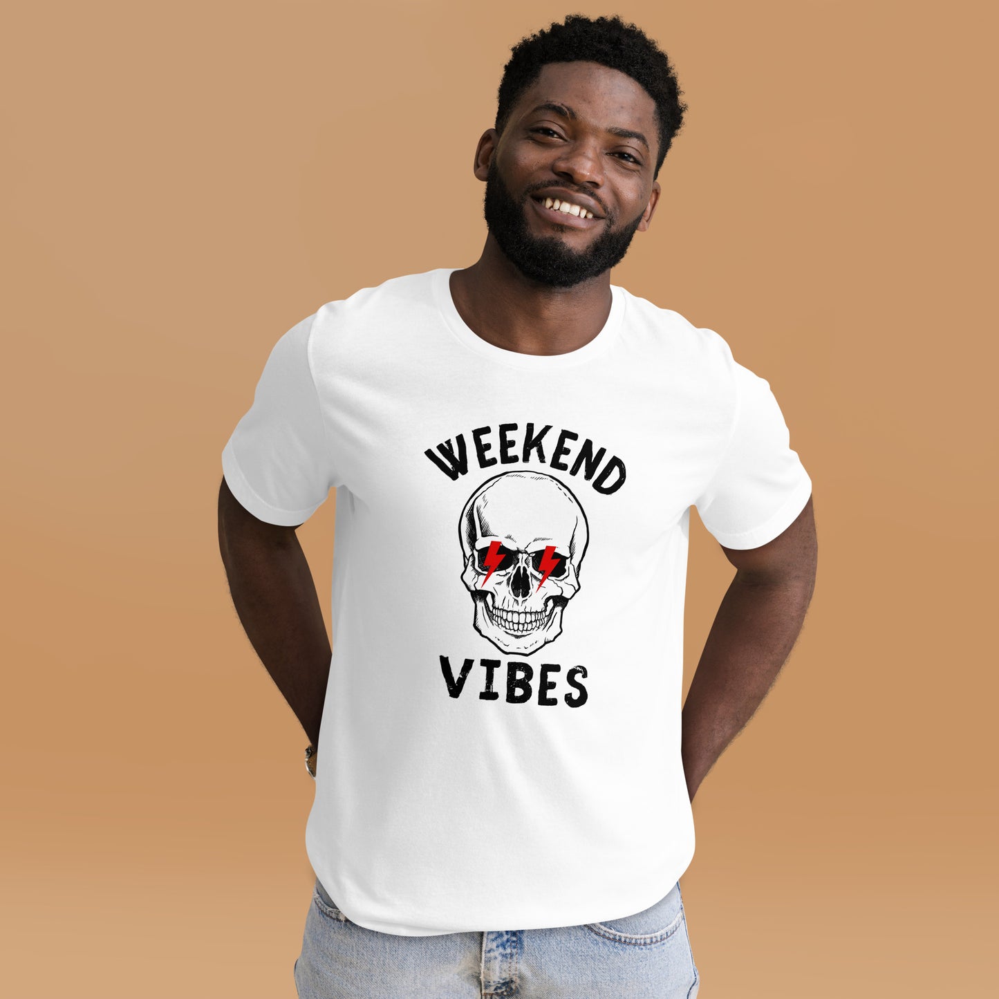 Weekend Vibes lightning skull Unisex t-shirt
