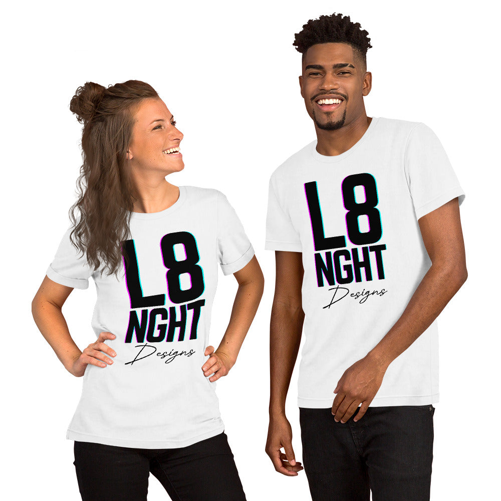 L8NGHT designs glitch logo Unisex t-shirt